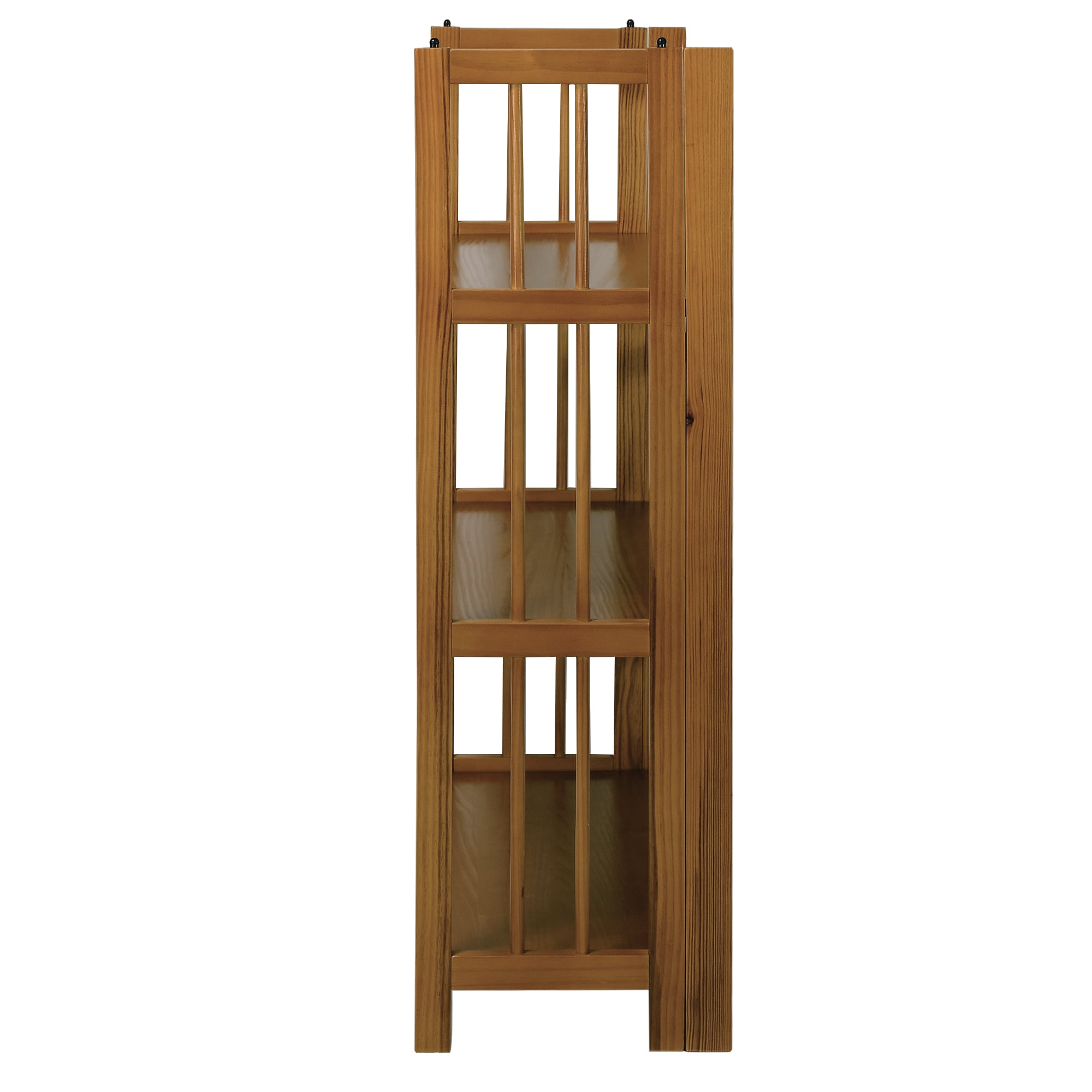 Mission Chestnut Medium Stained 3-Shelf Stackable Wood Bookcase