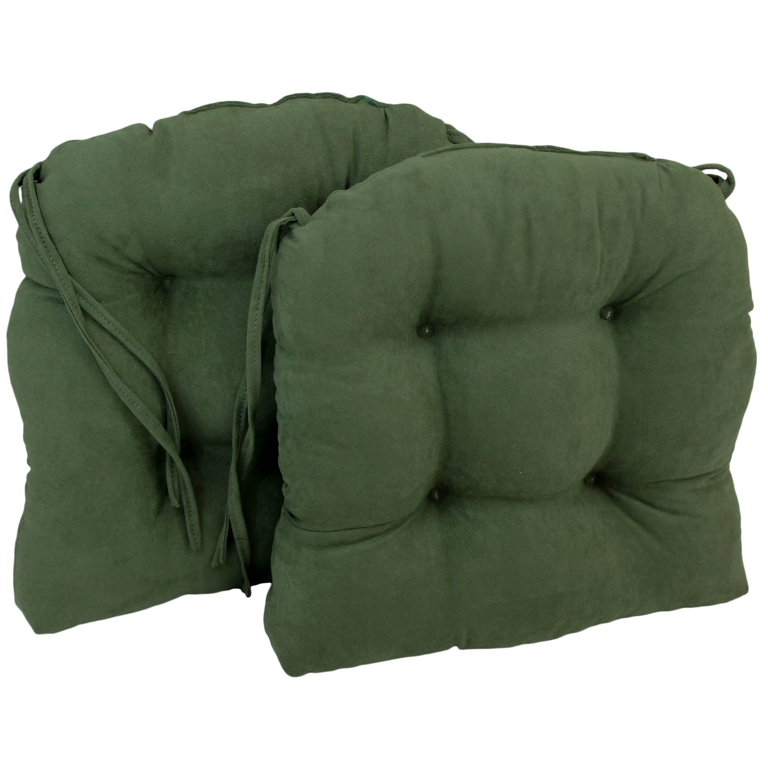 Blazing Needles Solid Twill U-Shaped Tufted Chair Cushions Set of 4 16 Sage