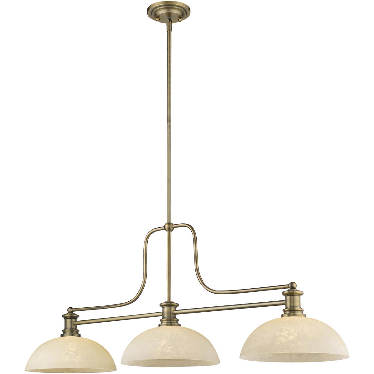 Z-Lite Melange 3 -Light Antique Brass Opal glass Metal Chandelier