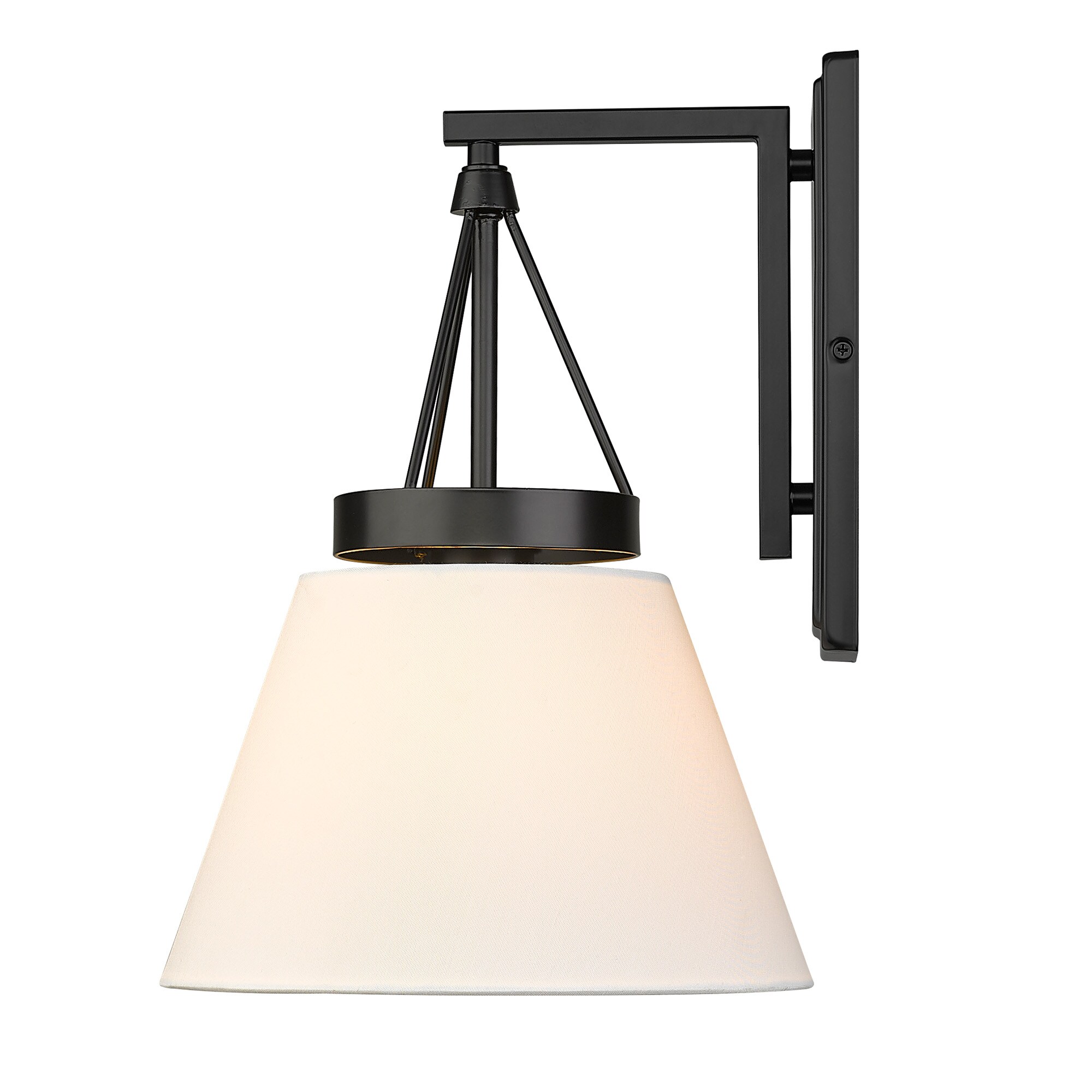 Penn Matte Black and Modern White Conical Wall Sconce