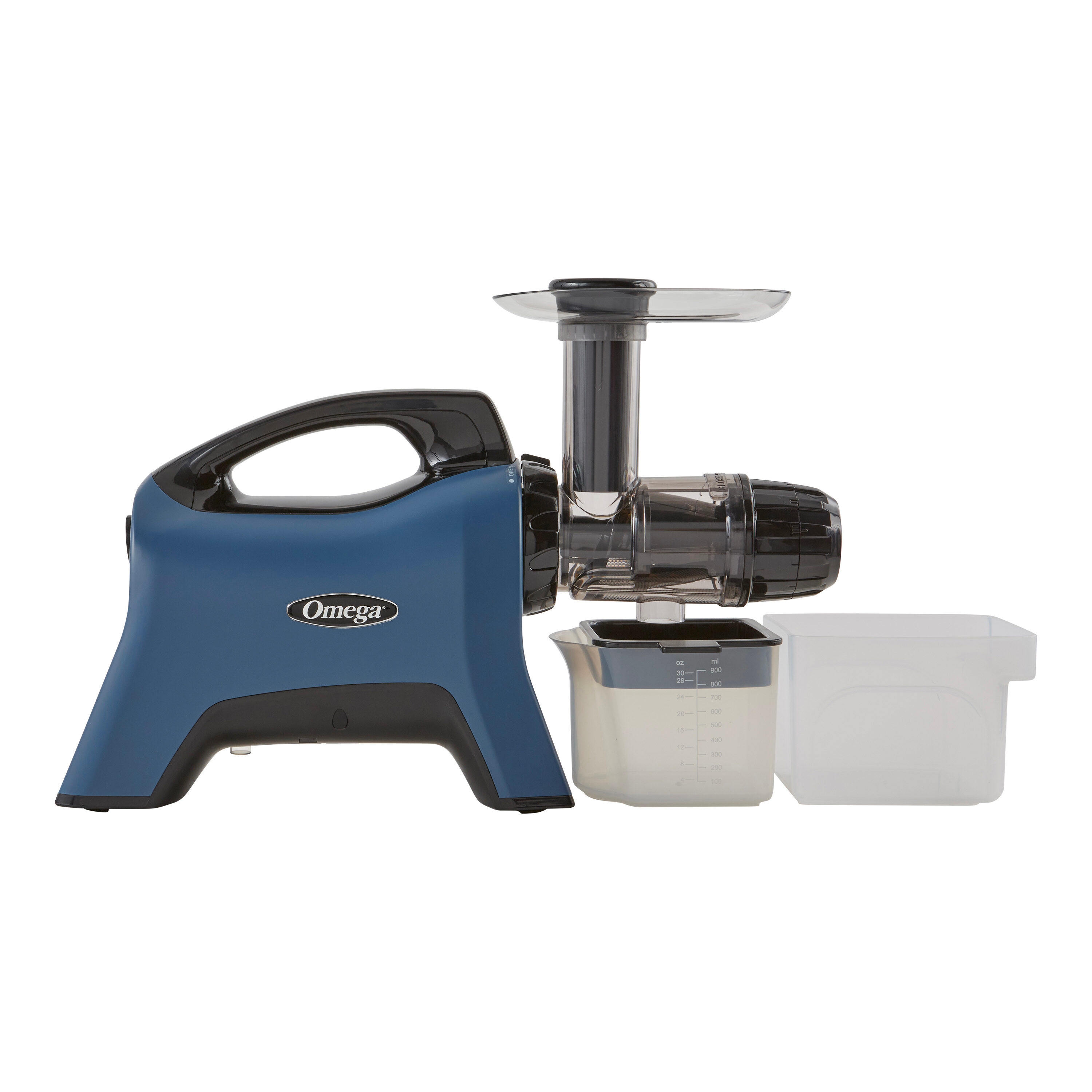 Omega Blue Extractor Juicer with Removable Pulp Tray Dishwasher Safe Container and BPA Free Material 18 oz. Capacity