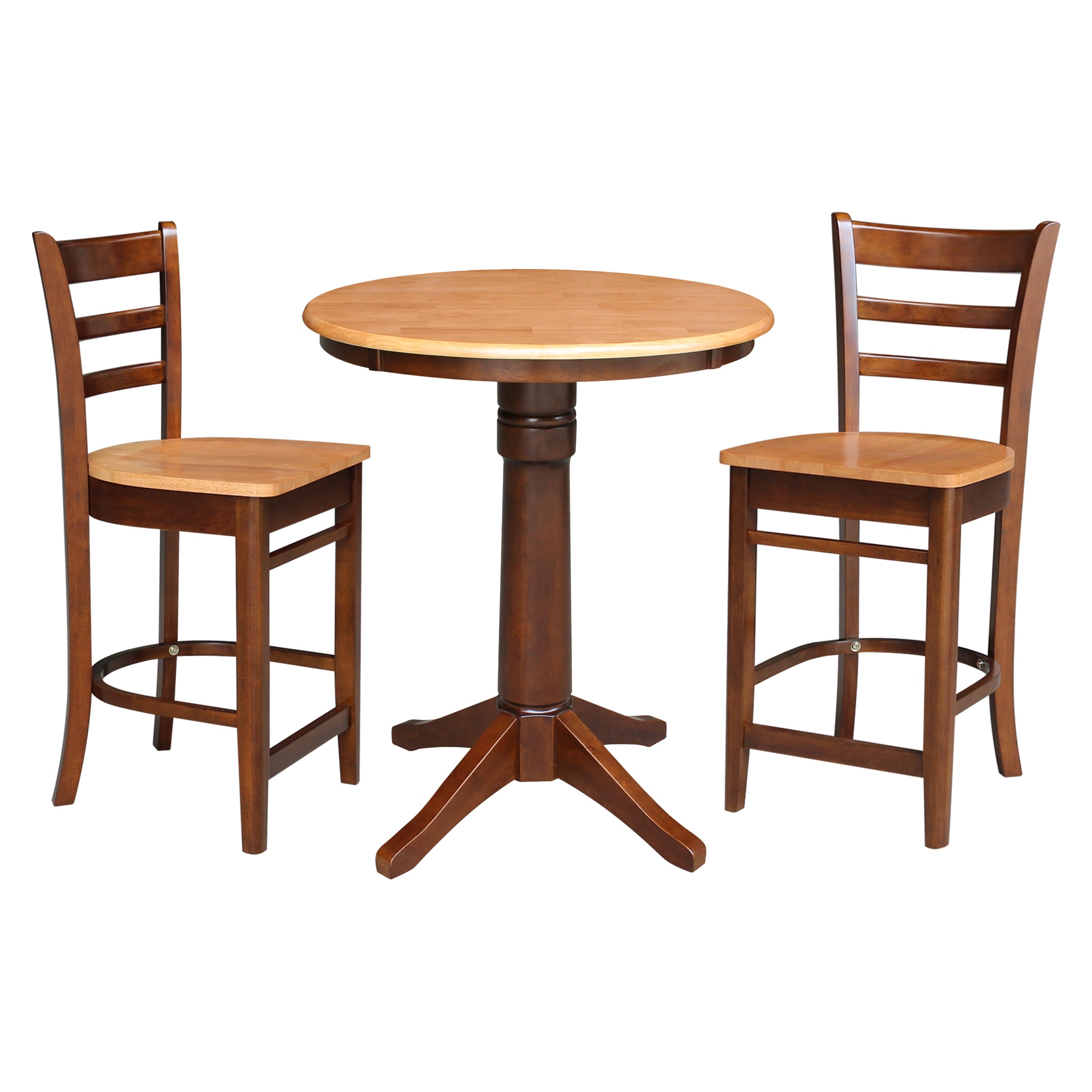 International Concepts K58-30RT-27B-S6172-2 Cinnamon/espresso Traditional Dining Room Set with Round Table ( Seats 2 )
