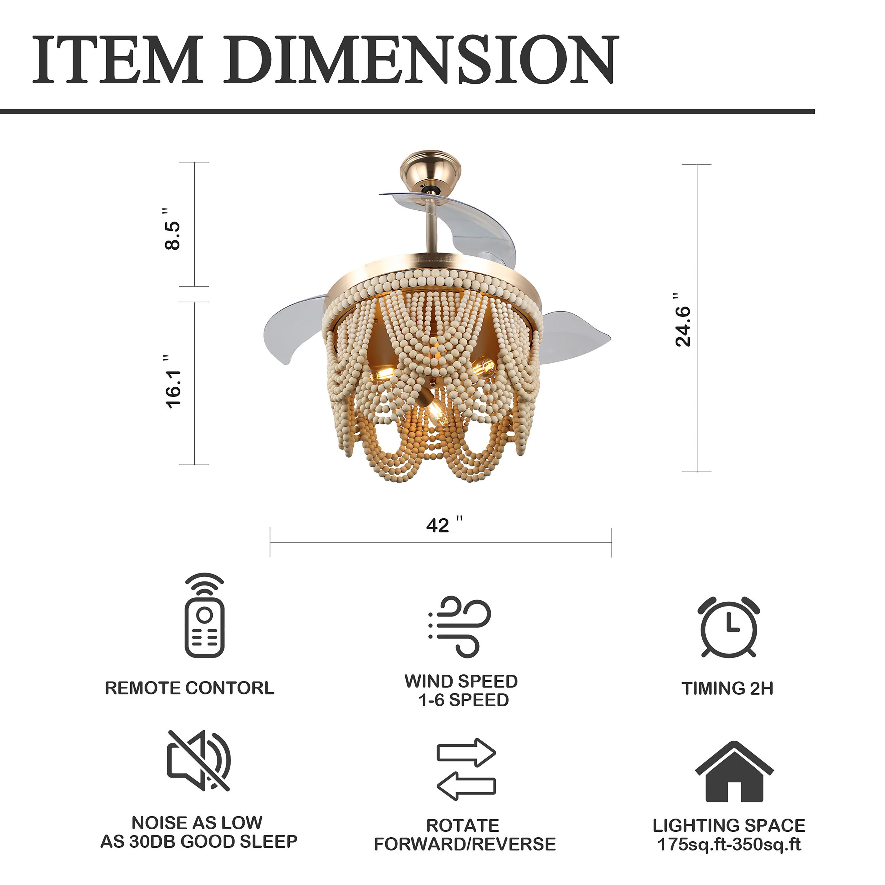Oaks Decor DC4265-G Ceiling-Fans - View #11