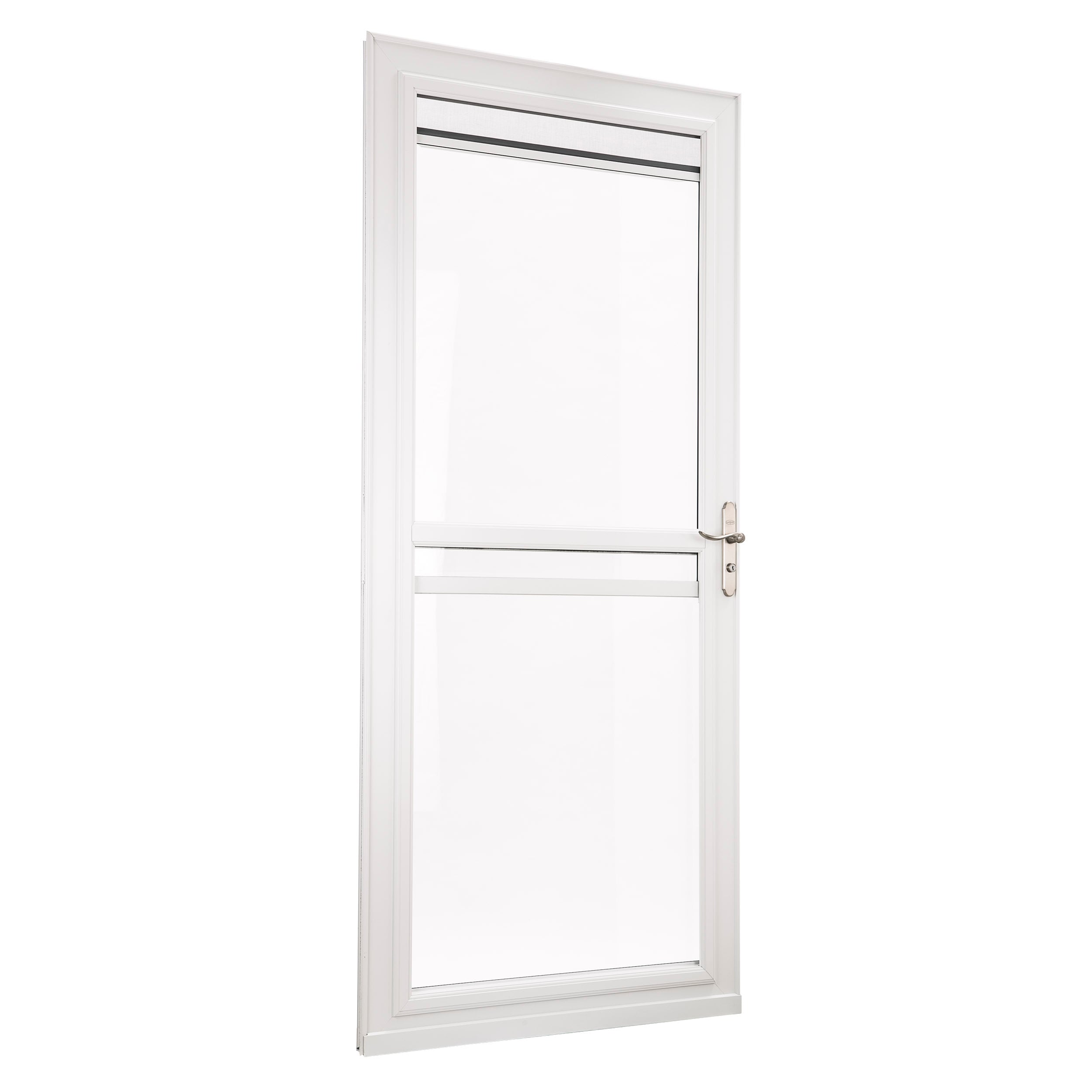 LARSON Tradewinds Selection 36-in x 81-in White Full-view Retractable  Screen Aluminum Storm Door in the Storm Doors department at