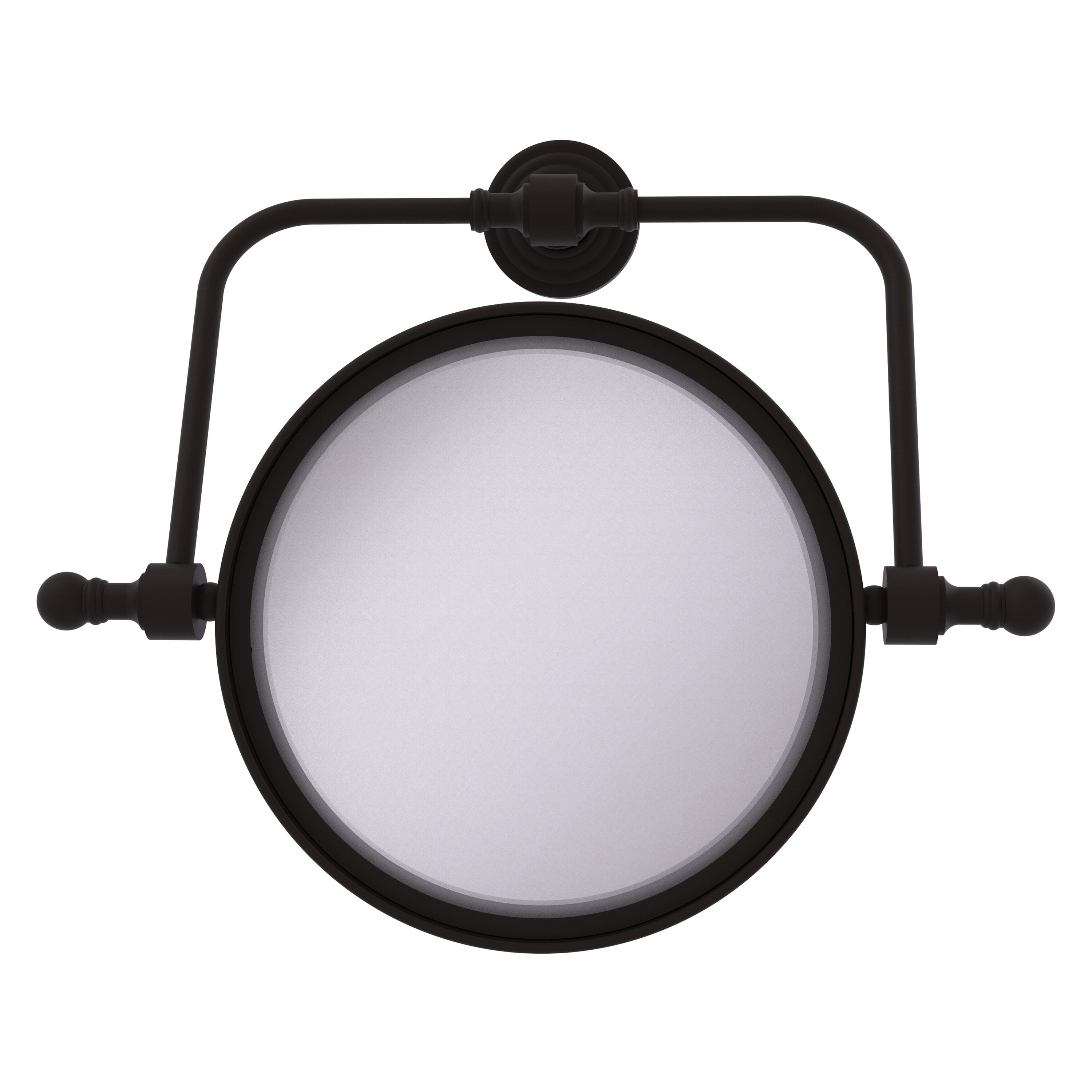 Allied Brass RWM-4/5X-ORB Retro Wave 7-in x 8-in Oil-Rubbed Brown Double-sided 5X Magnifying Wall-mounted Vanity Mirror