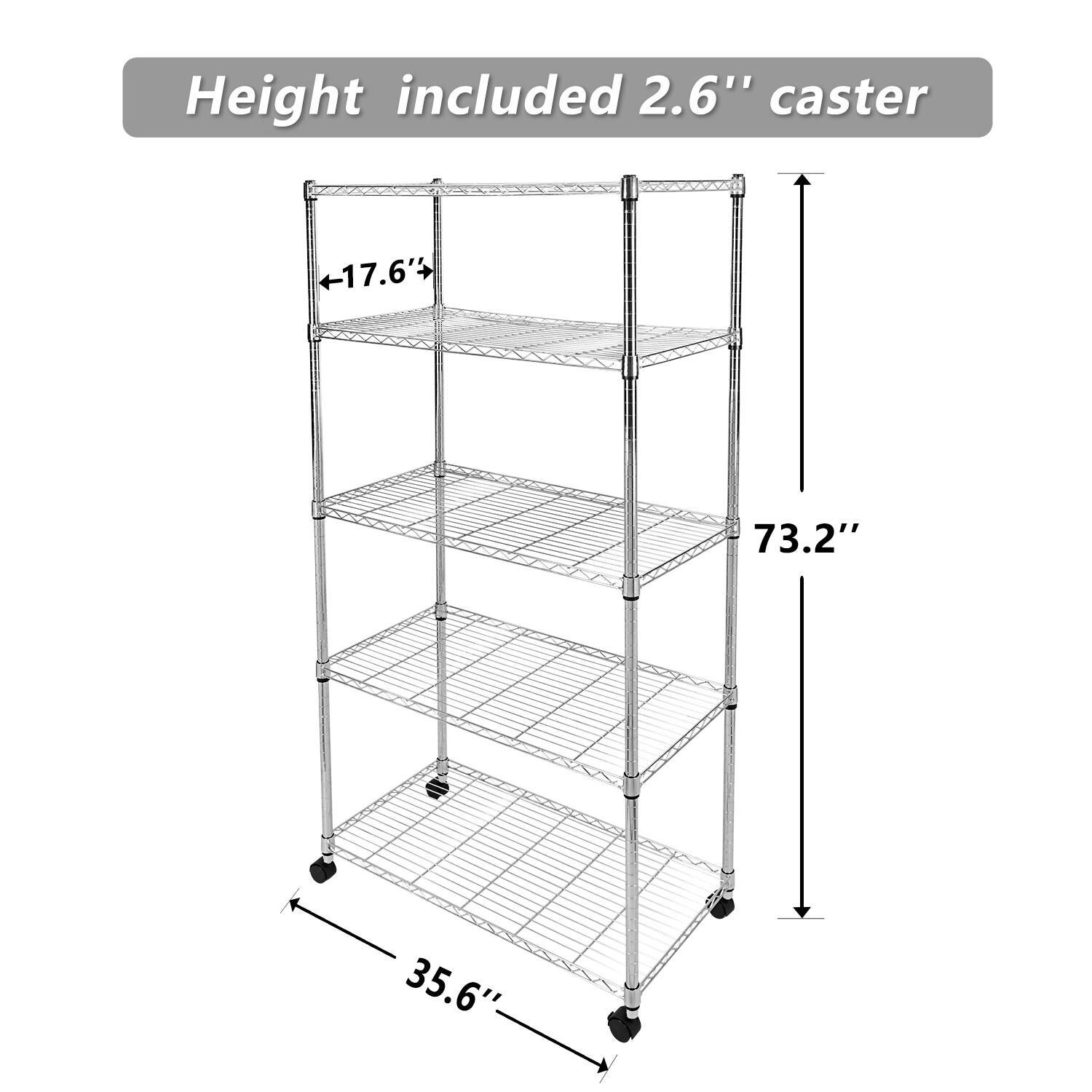 Kahomvis Metal Heavy Duty 5-Tier Utility Shelving Unit (35.6-in W x 17. ...