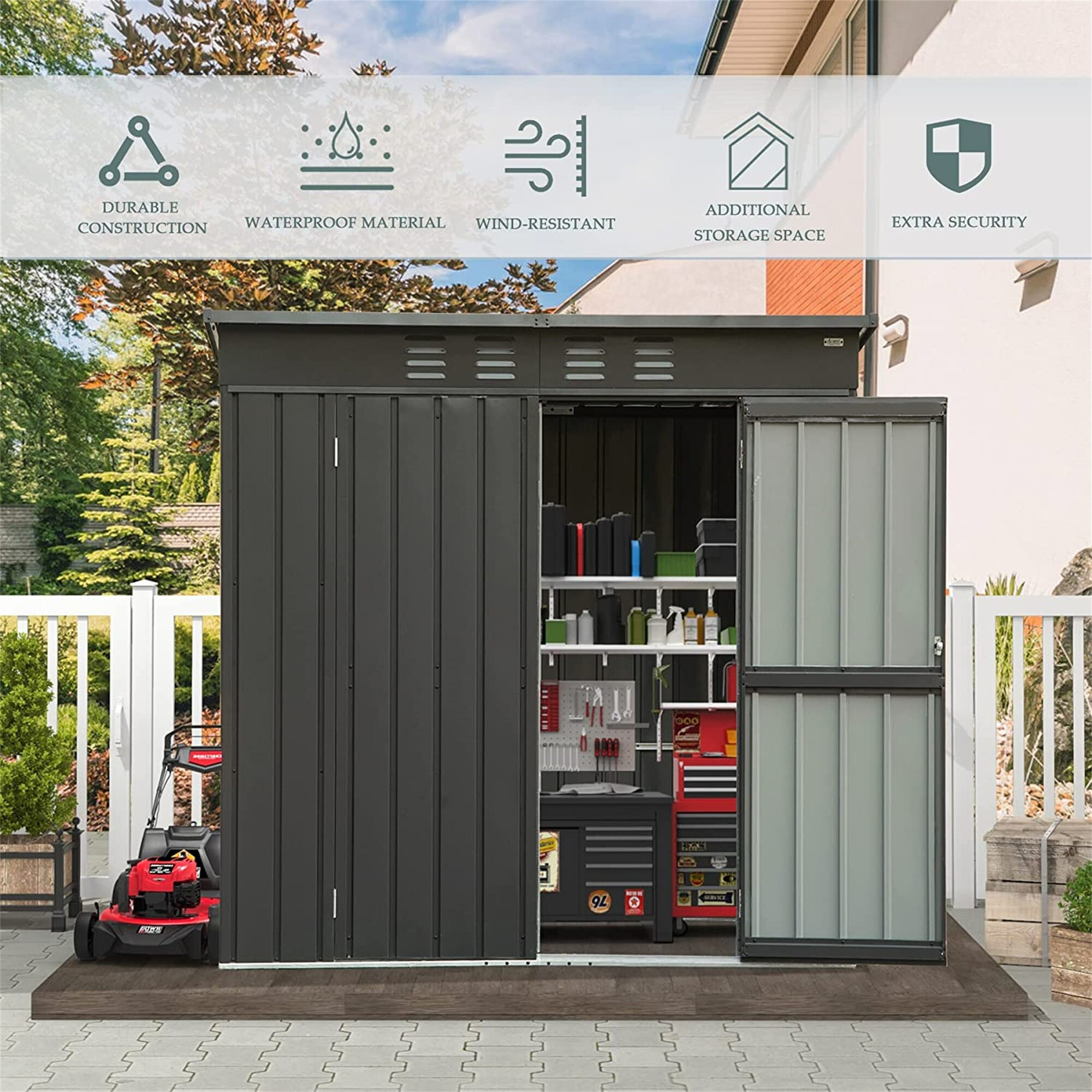 Kahomvis CREF-QP211-33 Metal-Storage-Buildings-Sheds - View #2
