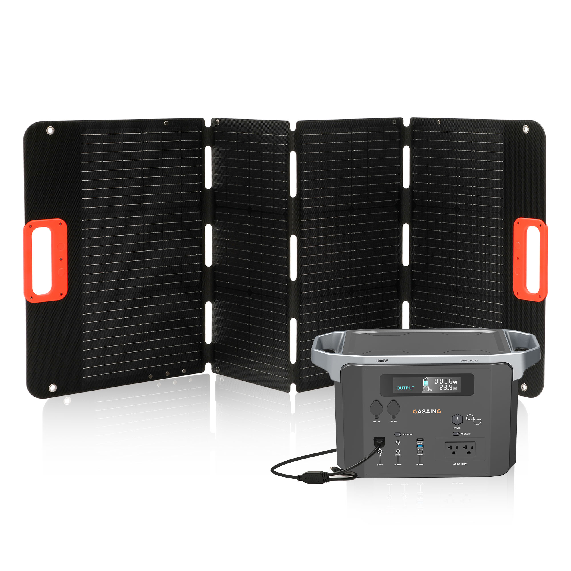 CASAINC CA-PSP10002 1000-Watt Portable Power Station (1 Solar Panel  Included) in the Portable Power Stations department at