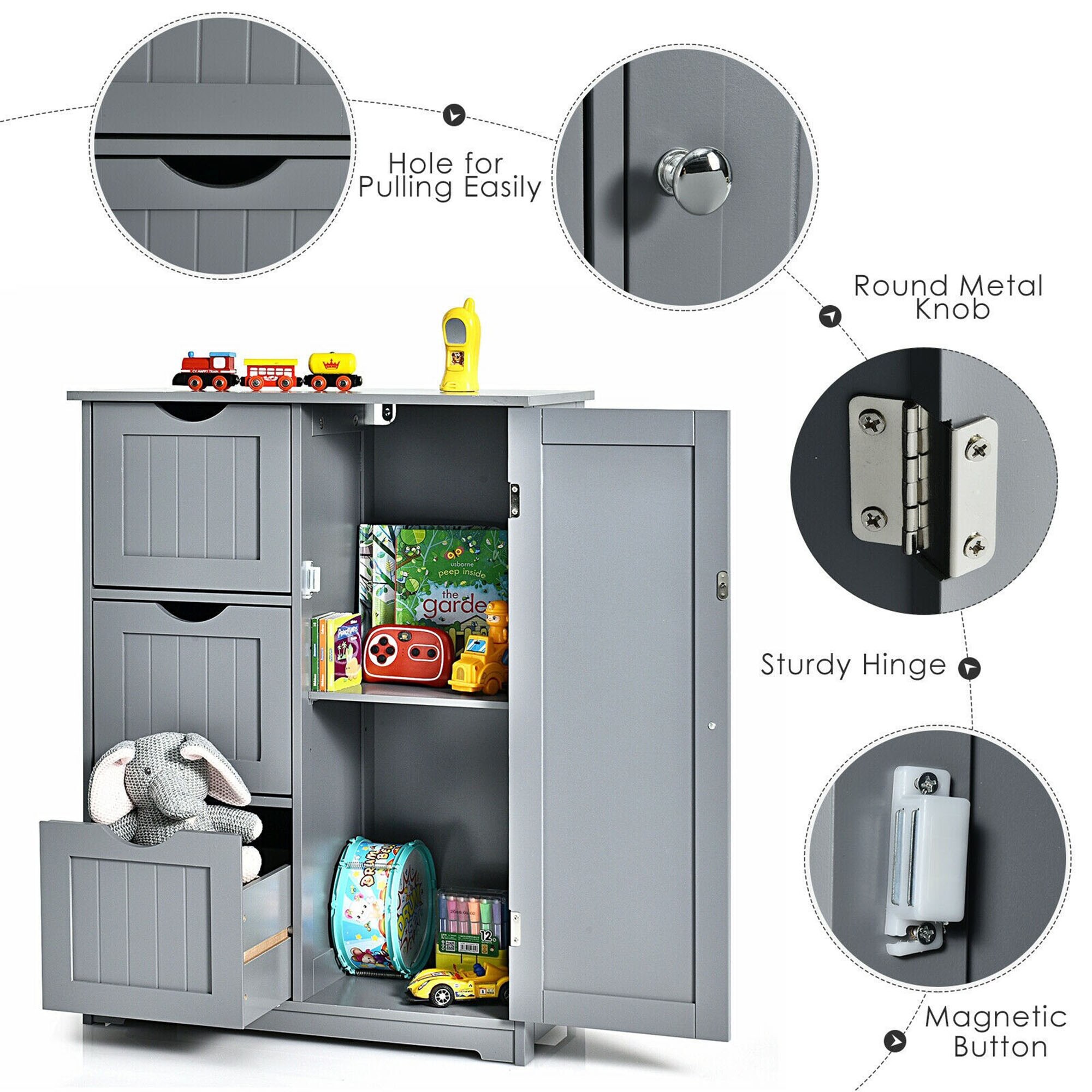 WELLFOR OUJ66236GR Linen-Cabinets - View #7