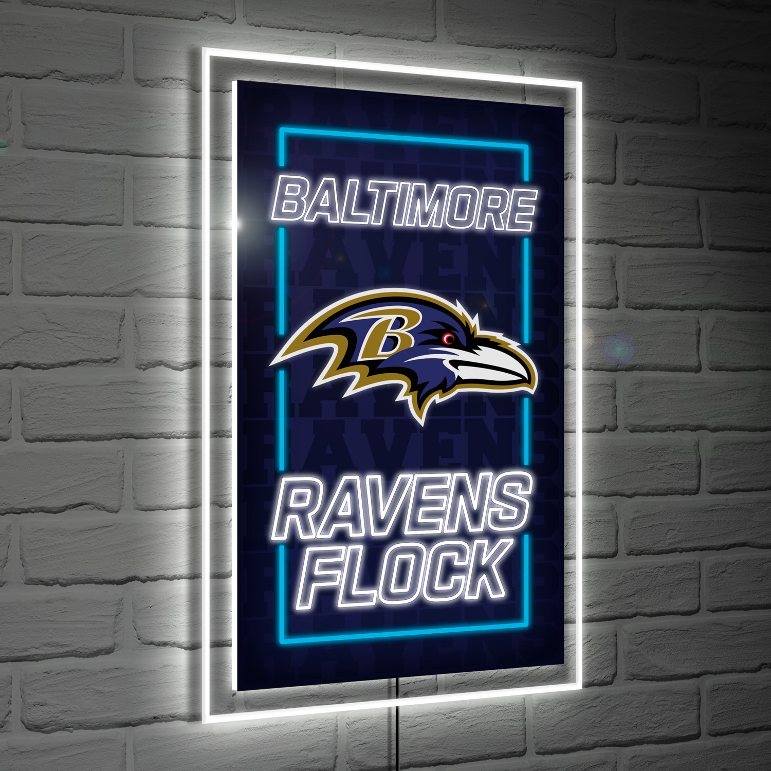 Evergreen Baltimore Ravens NFL Football Rectangle Neolite LED Decor in ...