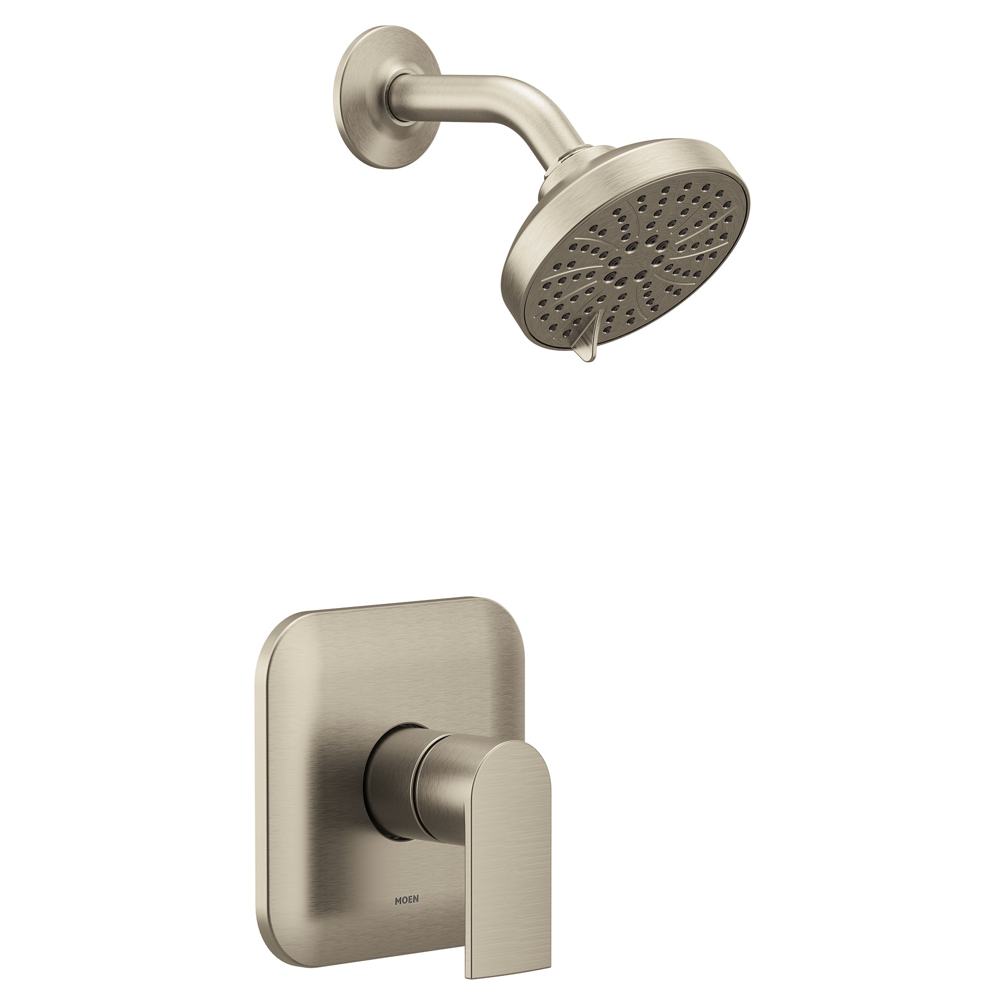 Moen UT2472EPBN Brushed Nickel 1-handle Multi-function 4.5-Inches Round Bathtub and shower Faucet (Valve Not Included)