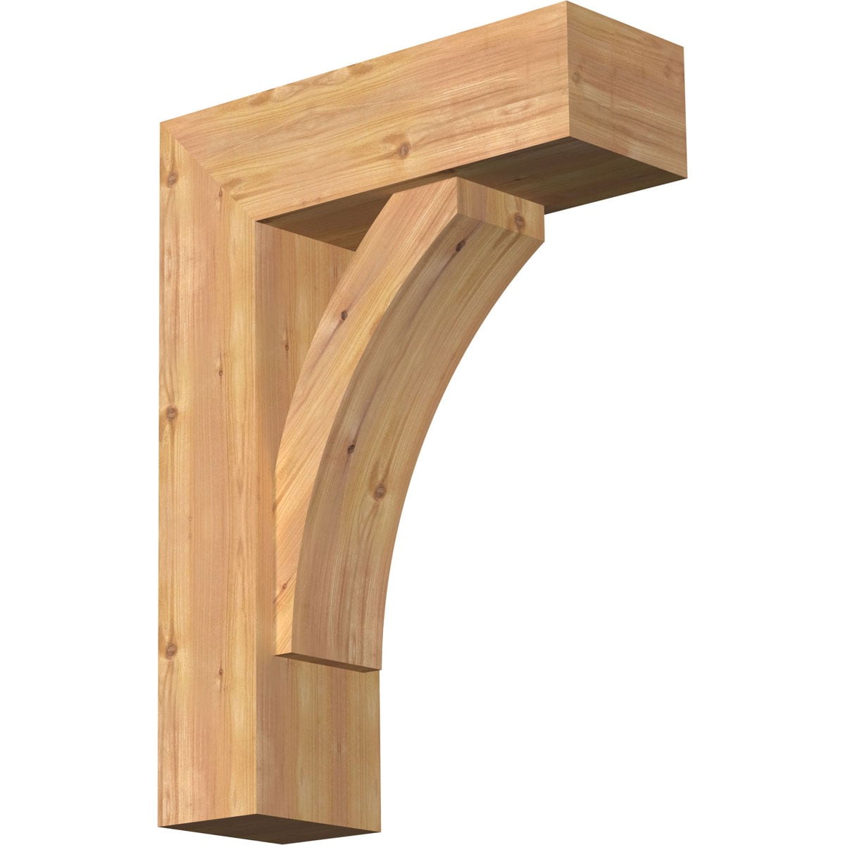 Ekena Millwork 1463972 Thorton Block Smooth Bracket with Offset Brace 7-1/2-in x 22-in x 30-in Western red cedar Brown Wood Standard bracket