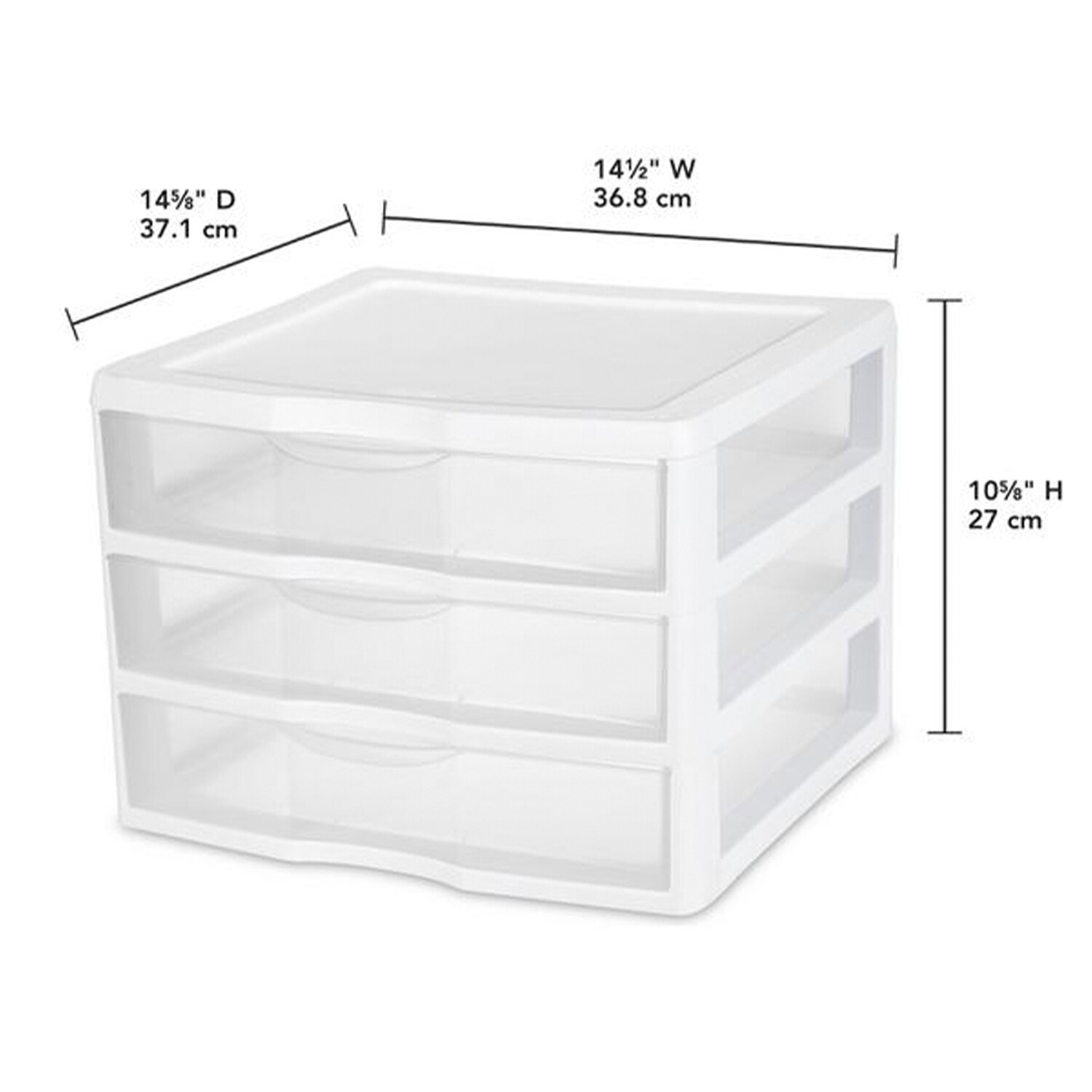 Sterilite Corporation 3-Pack 3-Drawers White Stackable Plastic Storage ...