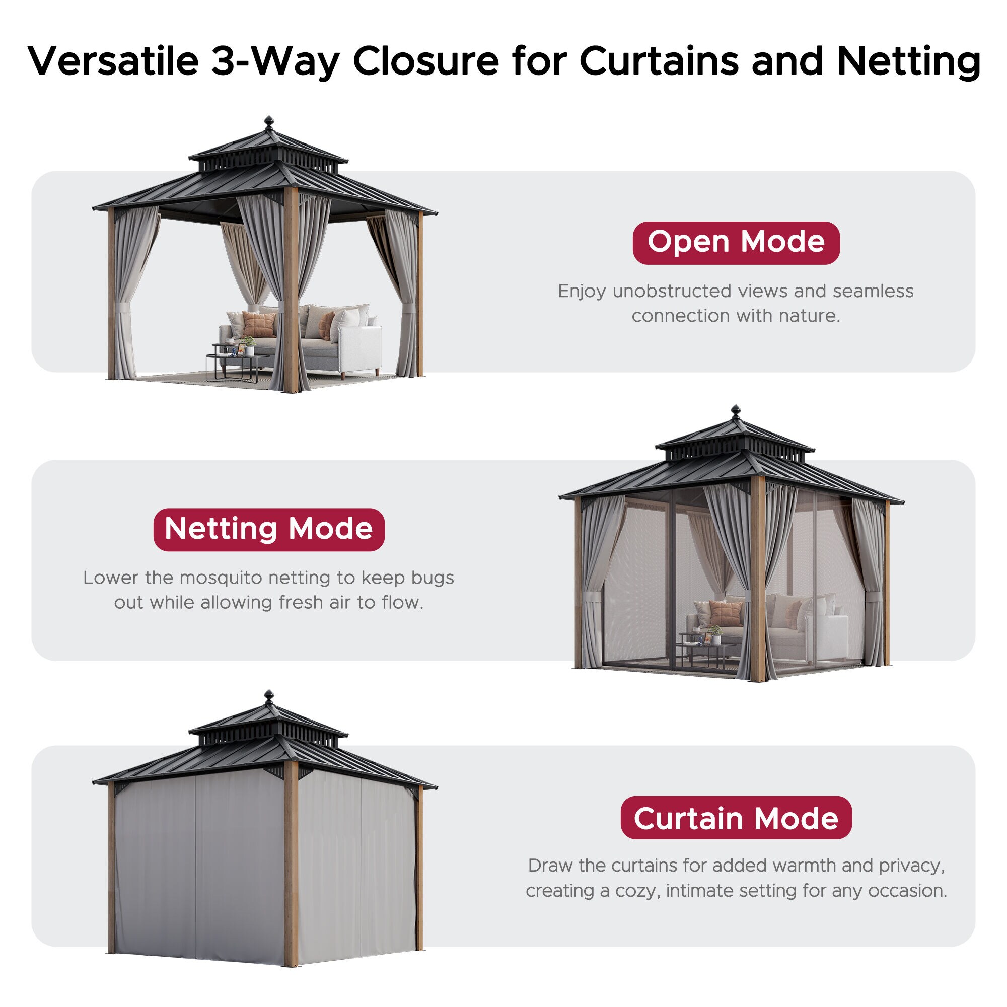 Sunjoy A10204363000 Wood-Resin-Gazebos - View #14