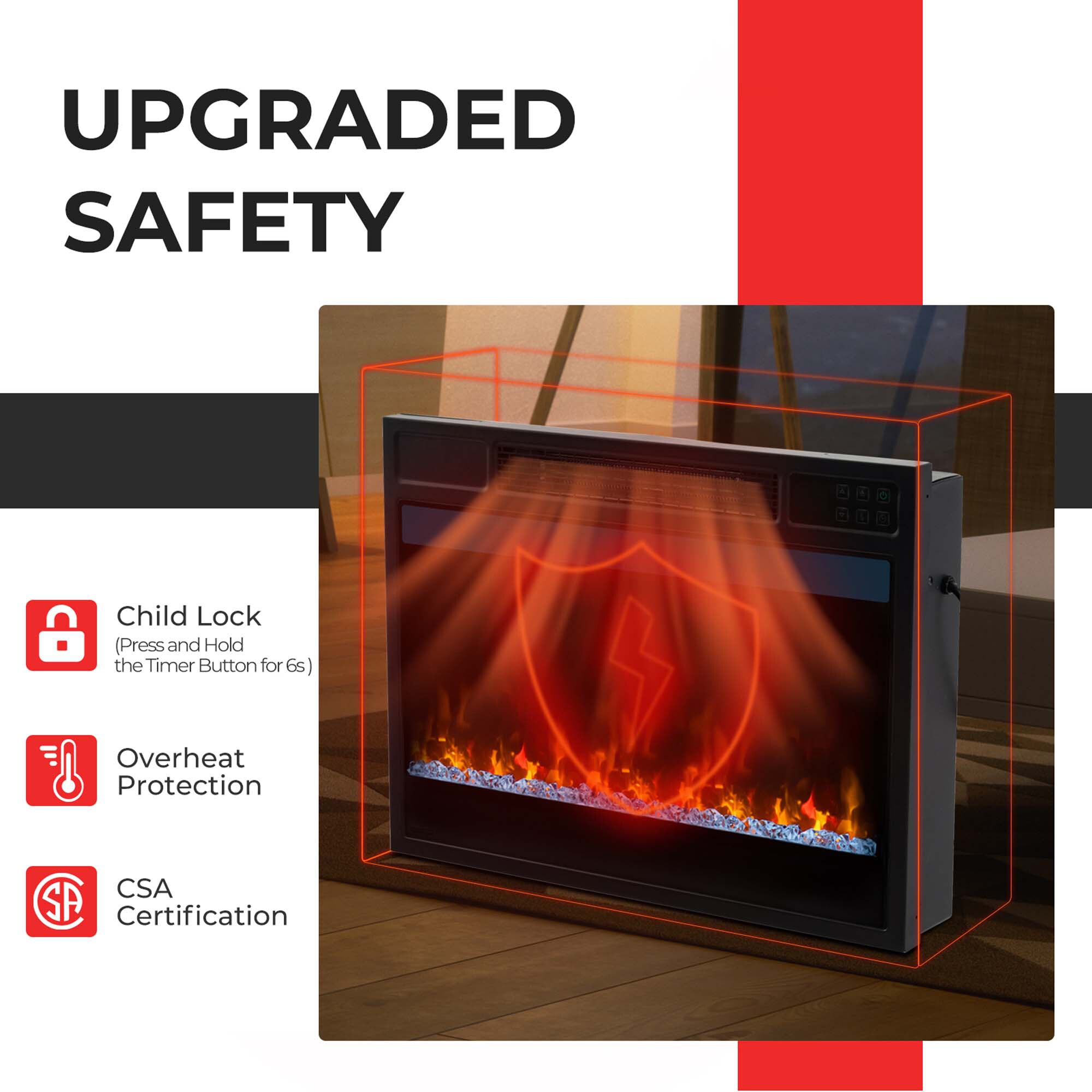 Goplus FP10357US-BK Electric-Fireplace-Fireboxes - View #5
