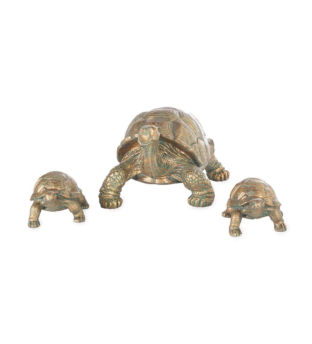 Evergreen 53562 7-Inches H x 11.75-Inches W Bronze Turtle Garden Statue