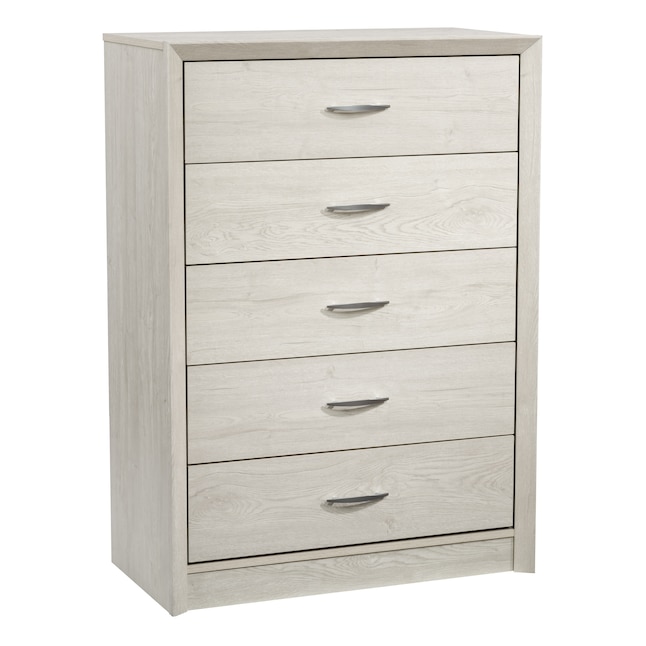Oak 5 Drawer Standard Dresser, 46 Wide White Dresser