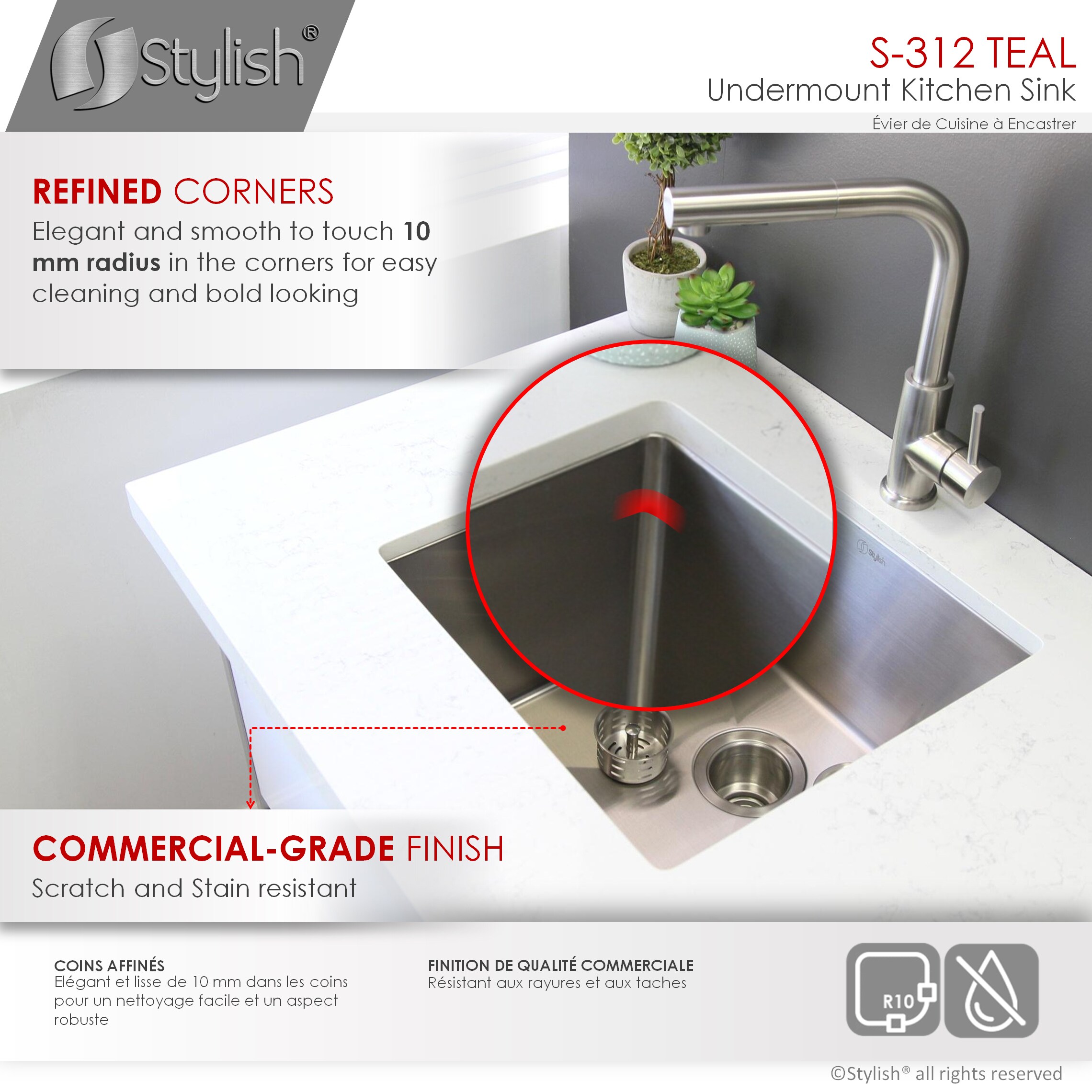 Stylish S-312XG Kitchen-Sinks - View #4