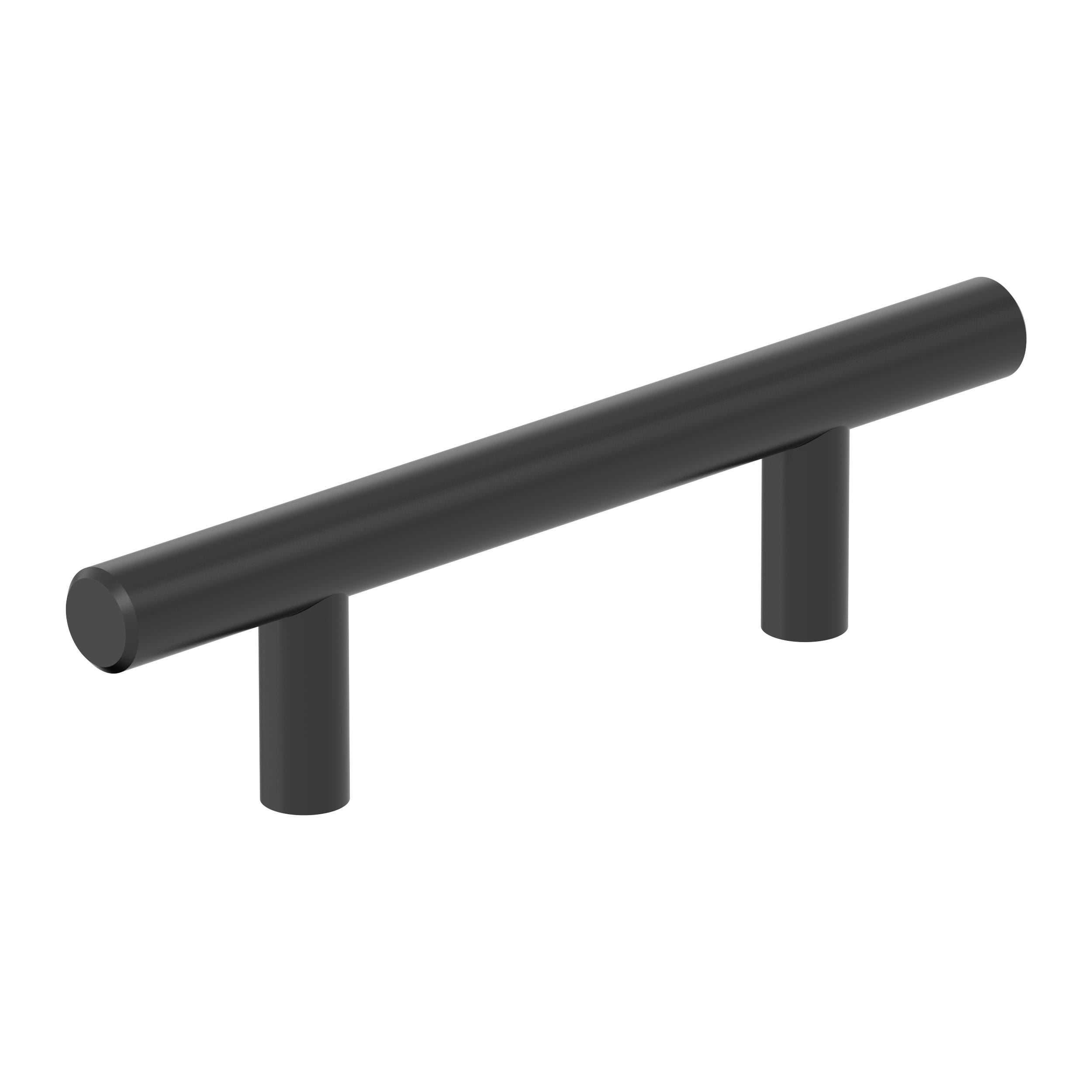 Amerock 10VMP37240MB Bar Pulls Hollow 3-in , 76mm Center to Center Matte Black Cylindrical Bar 10 -Pack