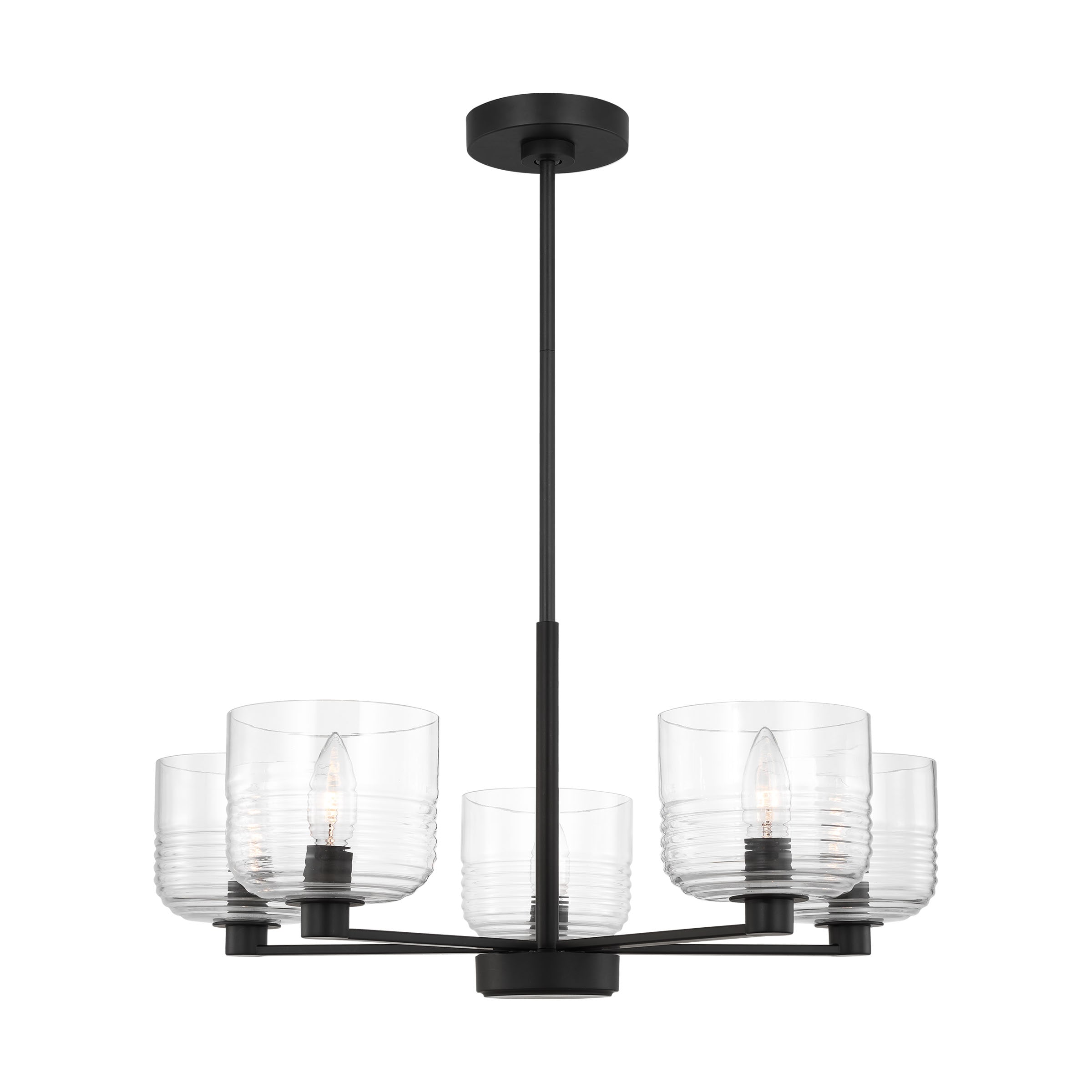 Scott Living DJC1225MBK Lochdale 5 -Light Black Modern/contemporary For Use in Dining Rooms, Living Rooms Chandelier