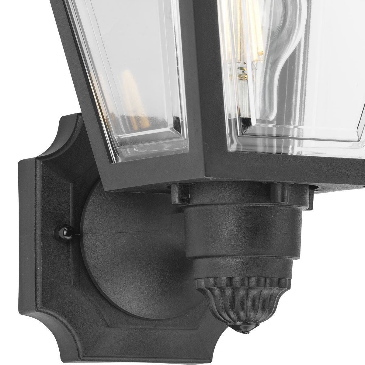 Black Energy Star Outdoor Wall Lantern with Clear Acrylic Panels