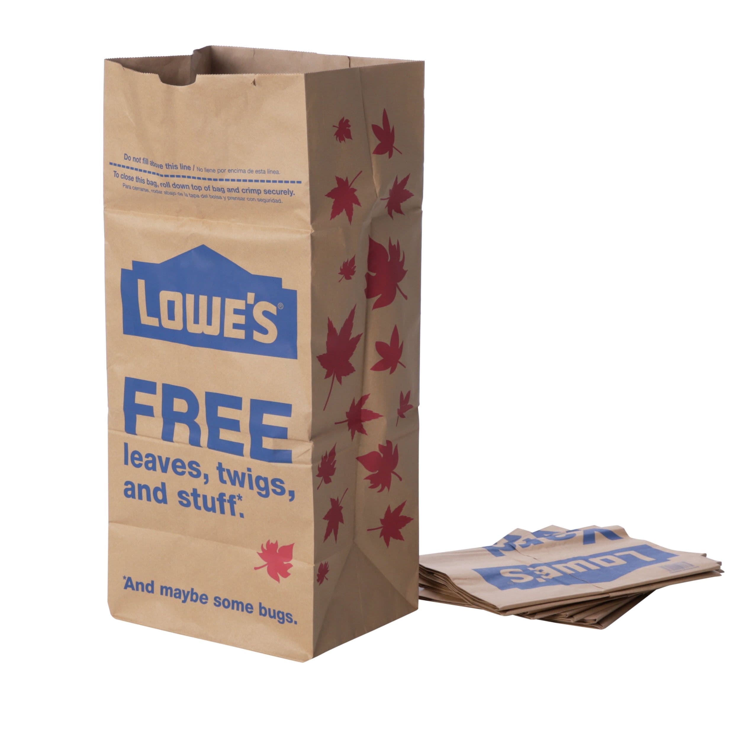 Lowes 30 Gallon Heavy Duty Brown Paper Lawn and Refuse Bags for Home and Garden .limited edition 10 Count 