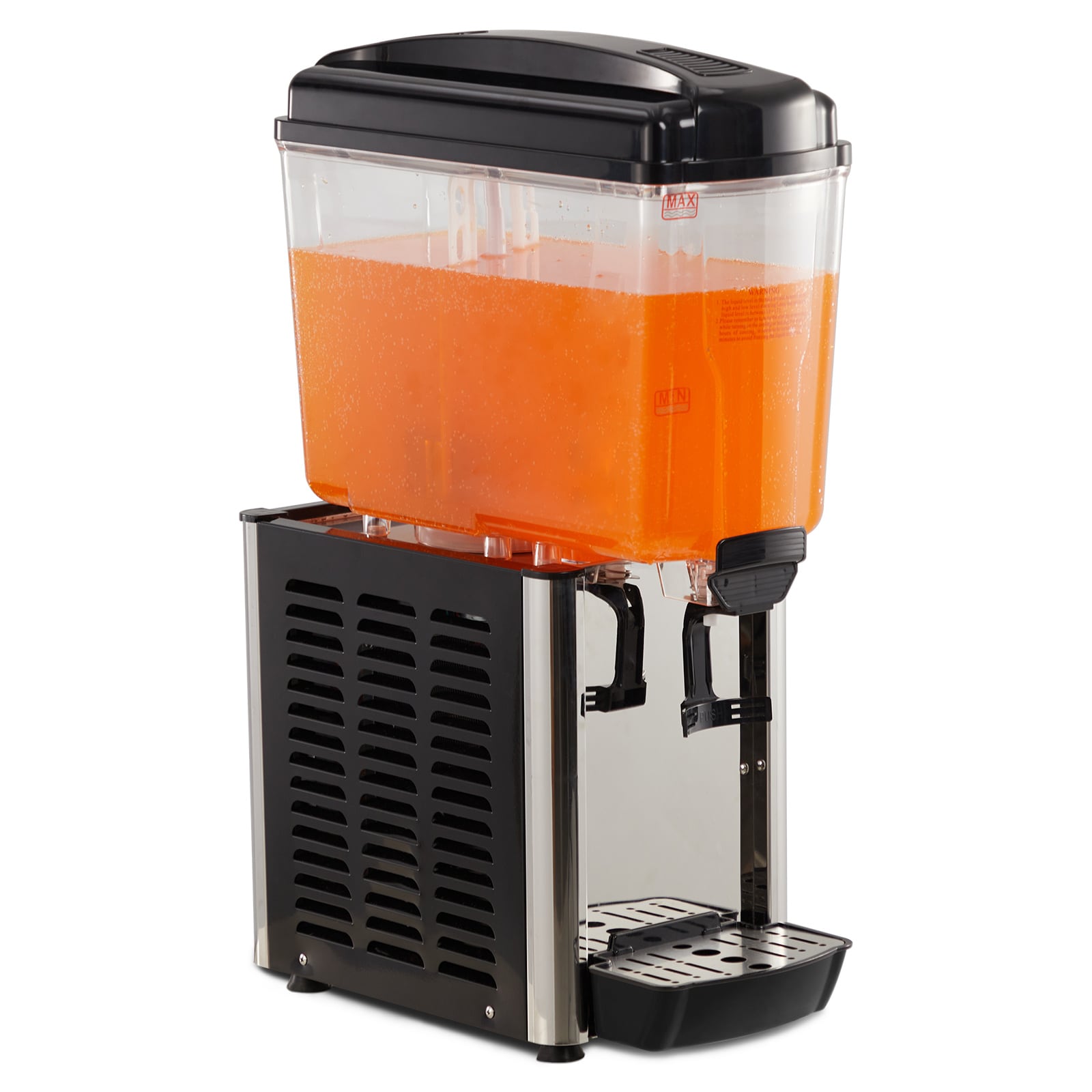 GarveeLife Commercial Refrigerated Beverage Dispenser / 4.8Gal 18L / 200W / 304 Stainless Steel / Adjustable Temp 46 / 59Degrees Fahrenheit / Iced Juice Cold Drink Machine / for Cafe Restaurant Buffet Bar Party