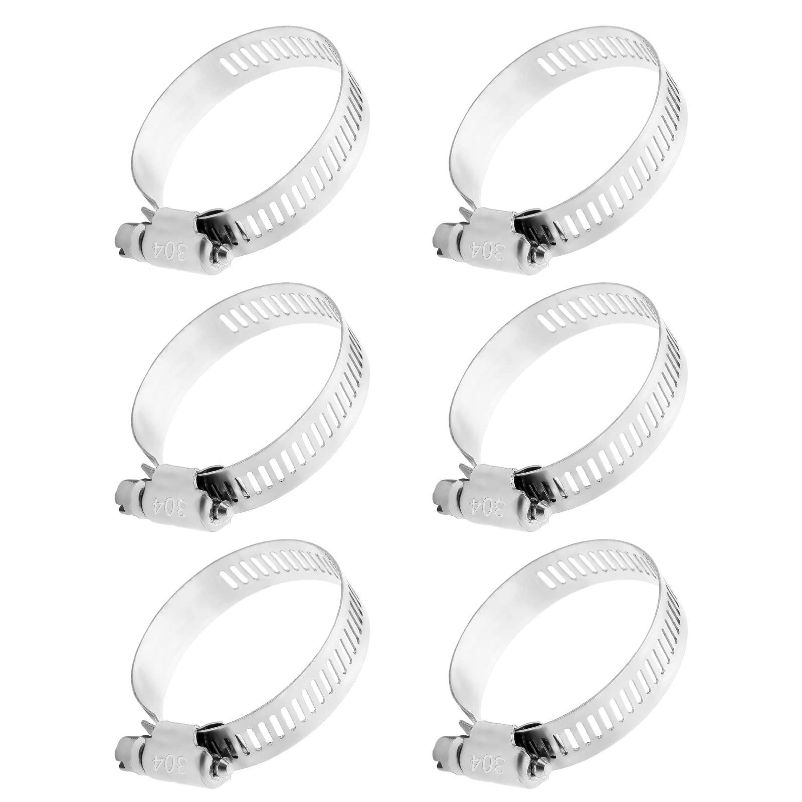Ahfiwaso  6 Pieces 3 Inch Stainless Steel Adjustable Worm Gear Hose Clamps for Air Ducting Fuel Line Dryer Vent Hose Pipe Support