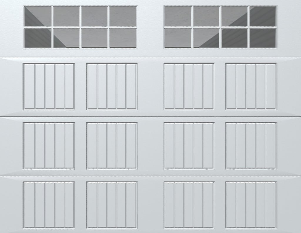 Wayne Dalton 8500SNMAWHSTCKIII97 Classic Steel Model 8500 8-ft x 7-ft Insulated White Single Garage Door with Windows