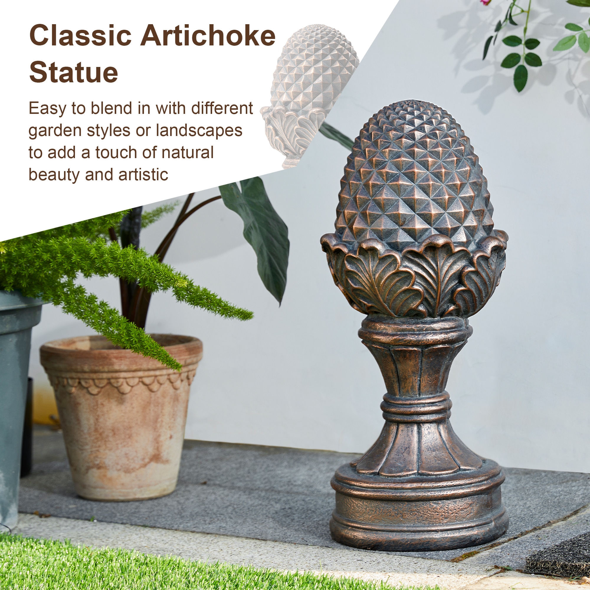 Glitzhome 2025400045 Garden-Statue - View #6
