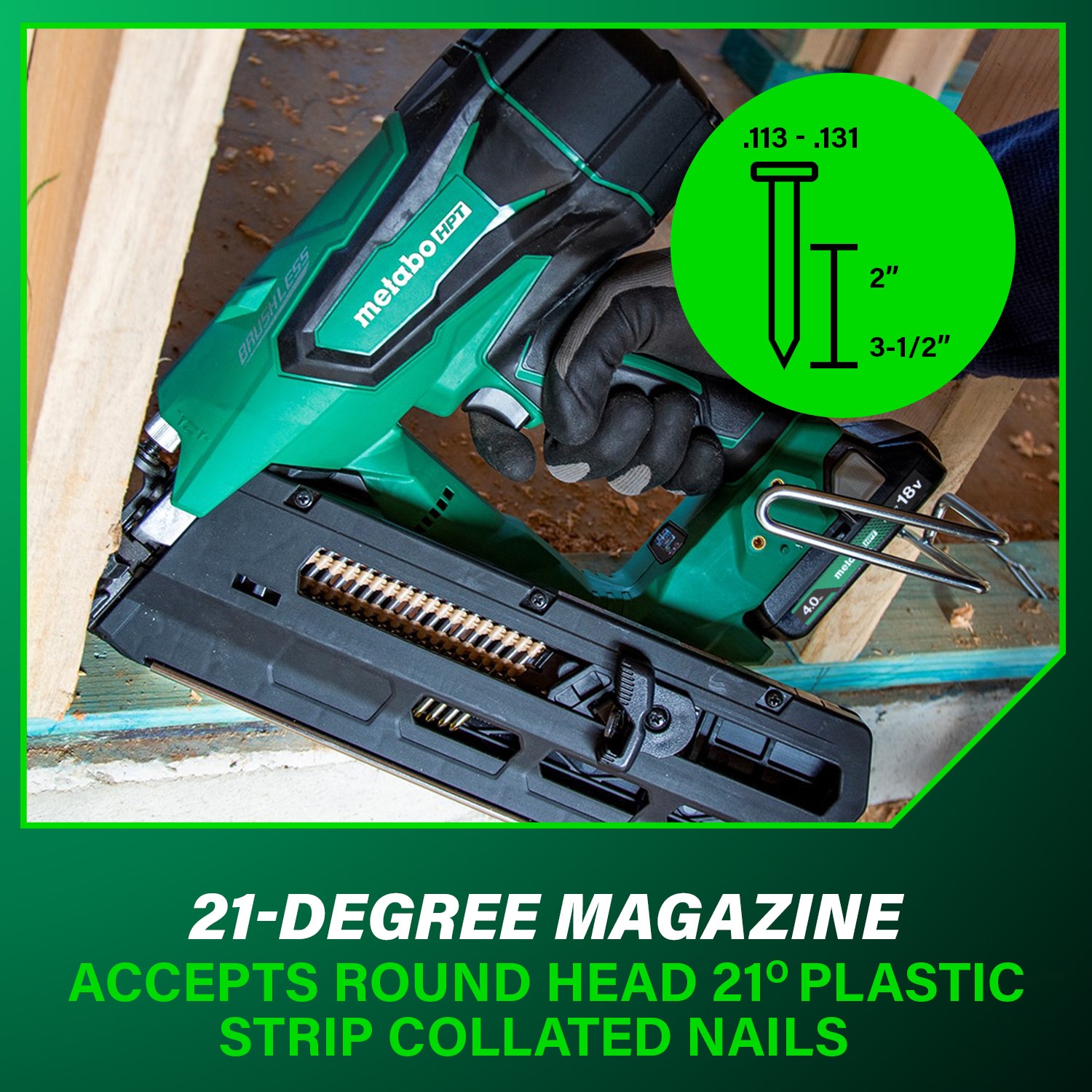 Metabo HPT NR1890DRSTM Cordless-Nailer - View #9