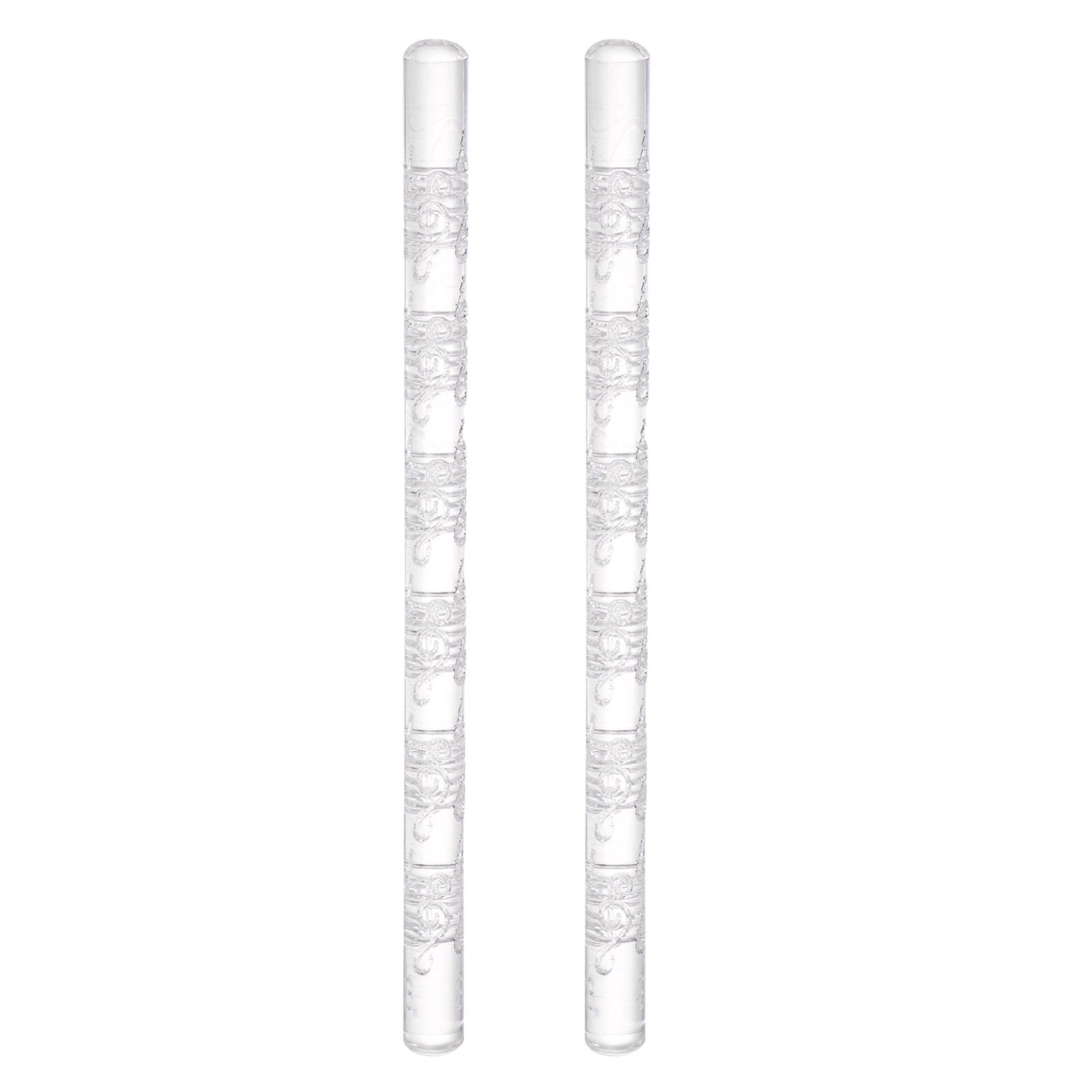 Harfington 2pcs Acrylic Embossed Rolling Pin 6.3inch Small Musical Note 3D Pattern Acrylic Non-Stick Roller Fondant Embossing Clay Rolling Pin Textured for Baking Cookie Pastry Clay Dough #S25120303UX1462