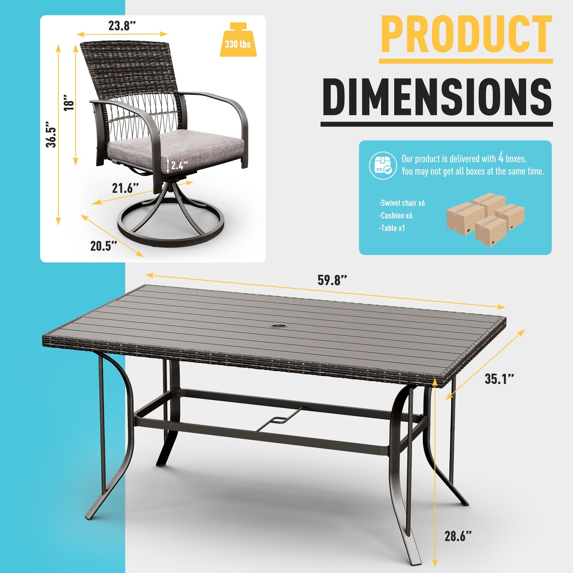 PamaPic TB-CZ-ZY-7JT-G-WL1 Patio-Dining-Sets - View #7