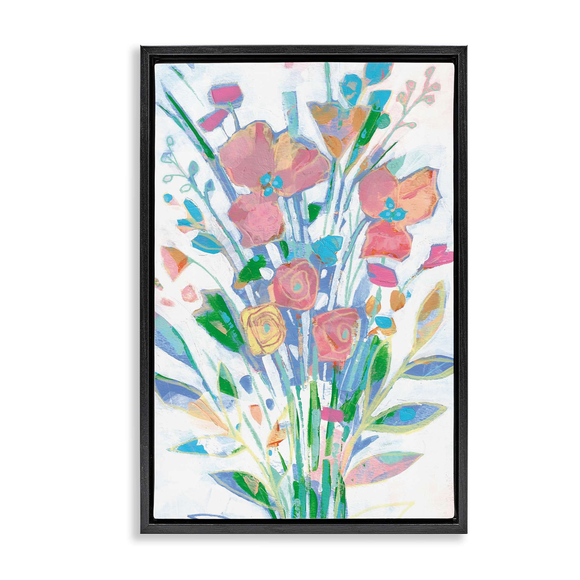 Stupell Industries BS-576-FFB-20X30 Pastel Joyful Bouquet Floating Frame design by Stephanie Fielden