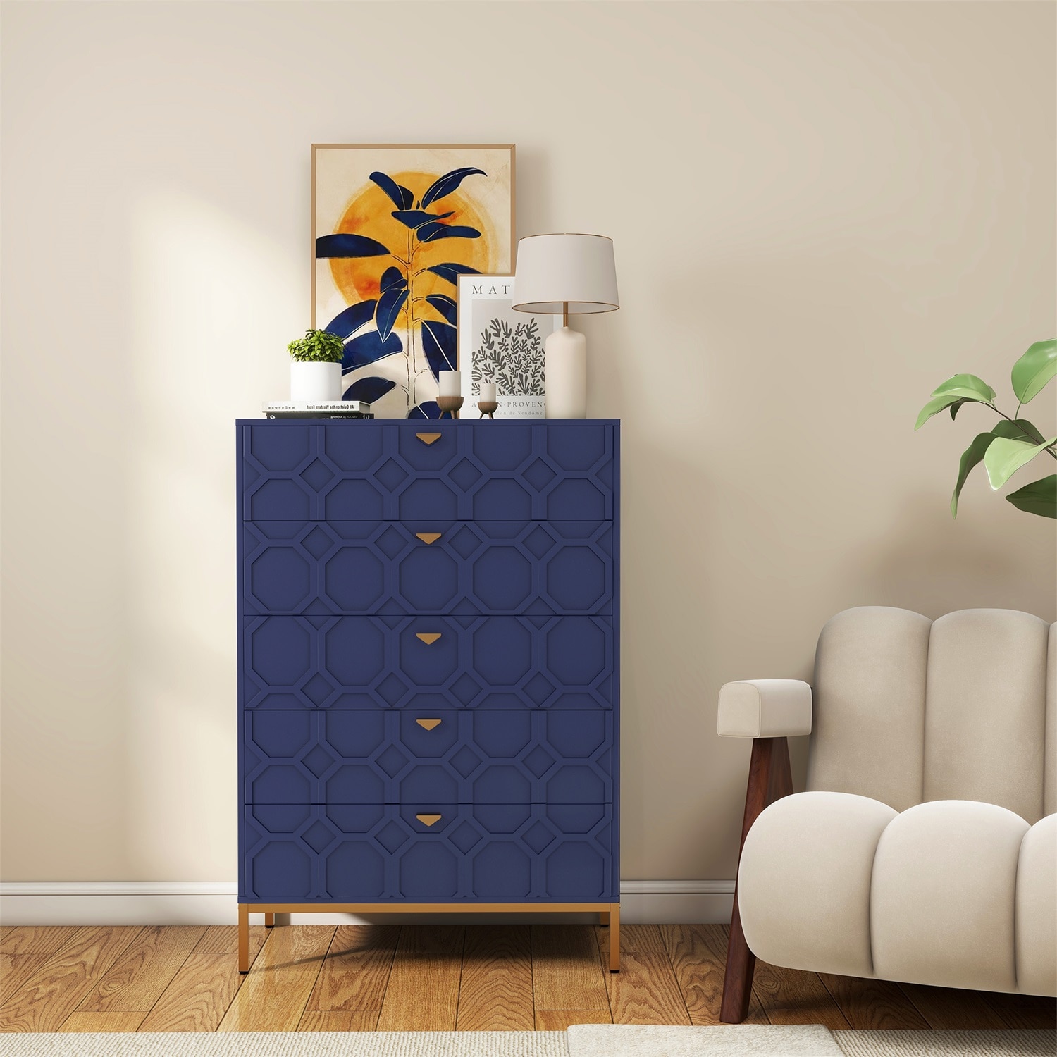 Mondawe MO-JH-009015-BL 31.5-in W Blue Accent Cabinet