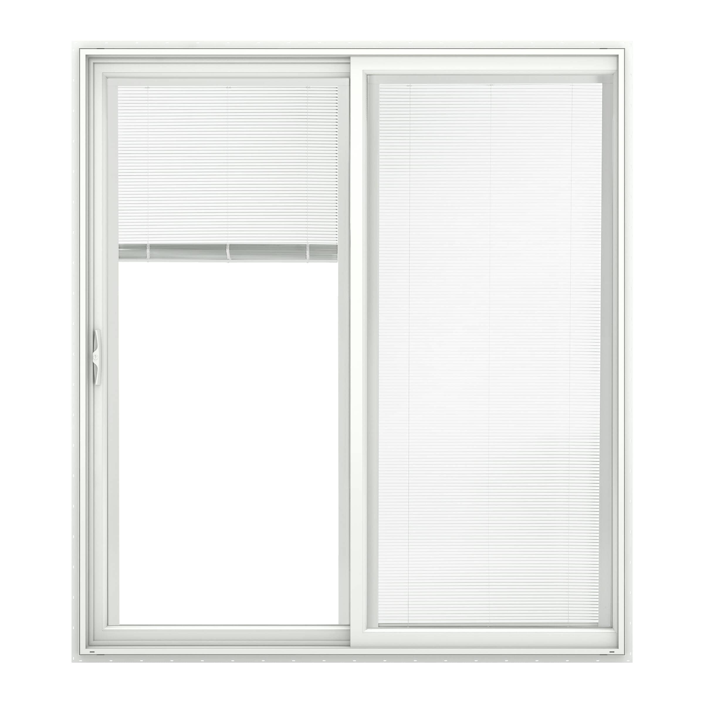 150 Series West 60-in x 80-in Low-e Blinds Between The Glass White Vinyl Sliding Right-Hand Sliding Double Patio Door | - Pella 1000010242