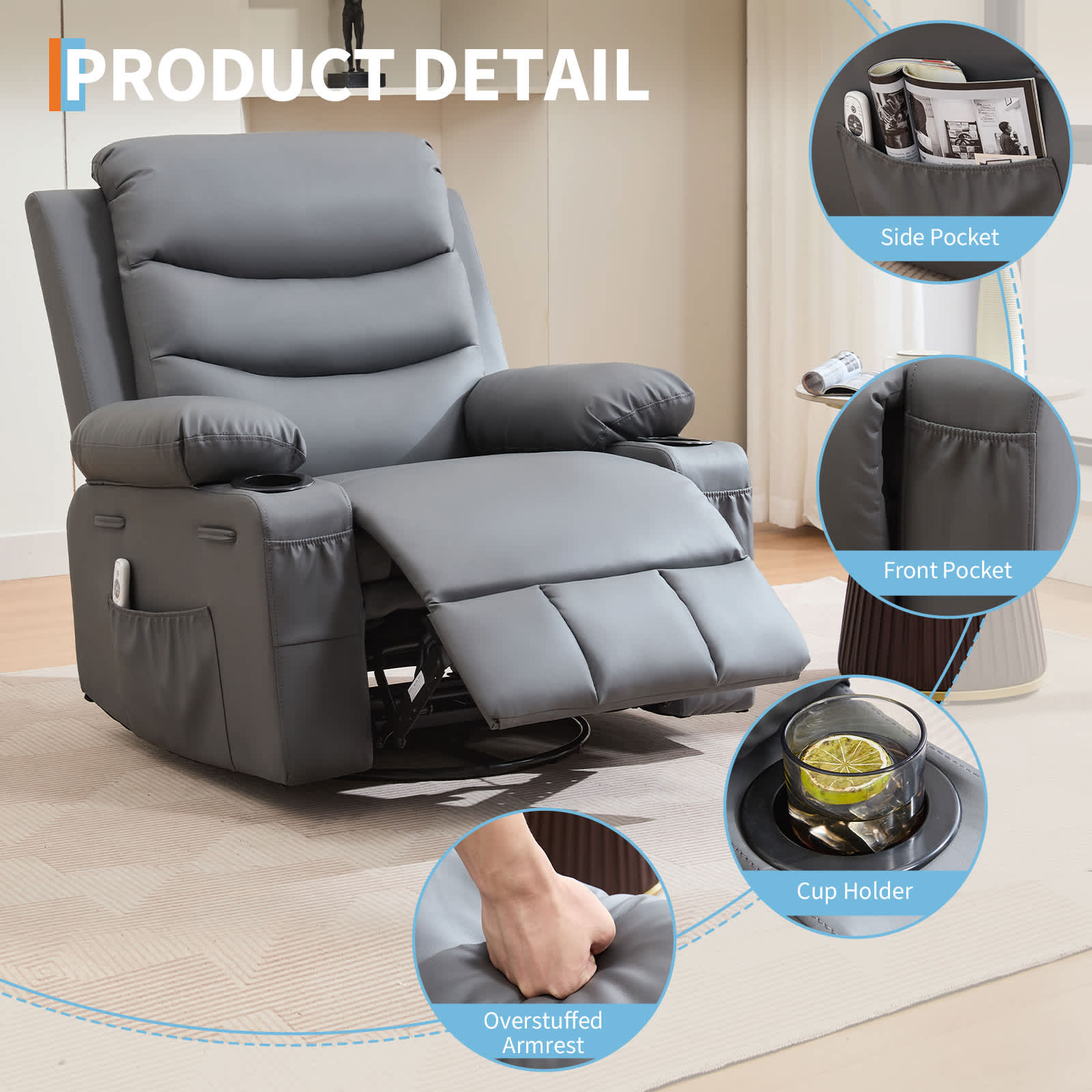 Qeetex SUN-PHK-34BY9DFN recliners - View #5