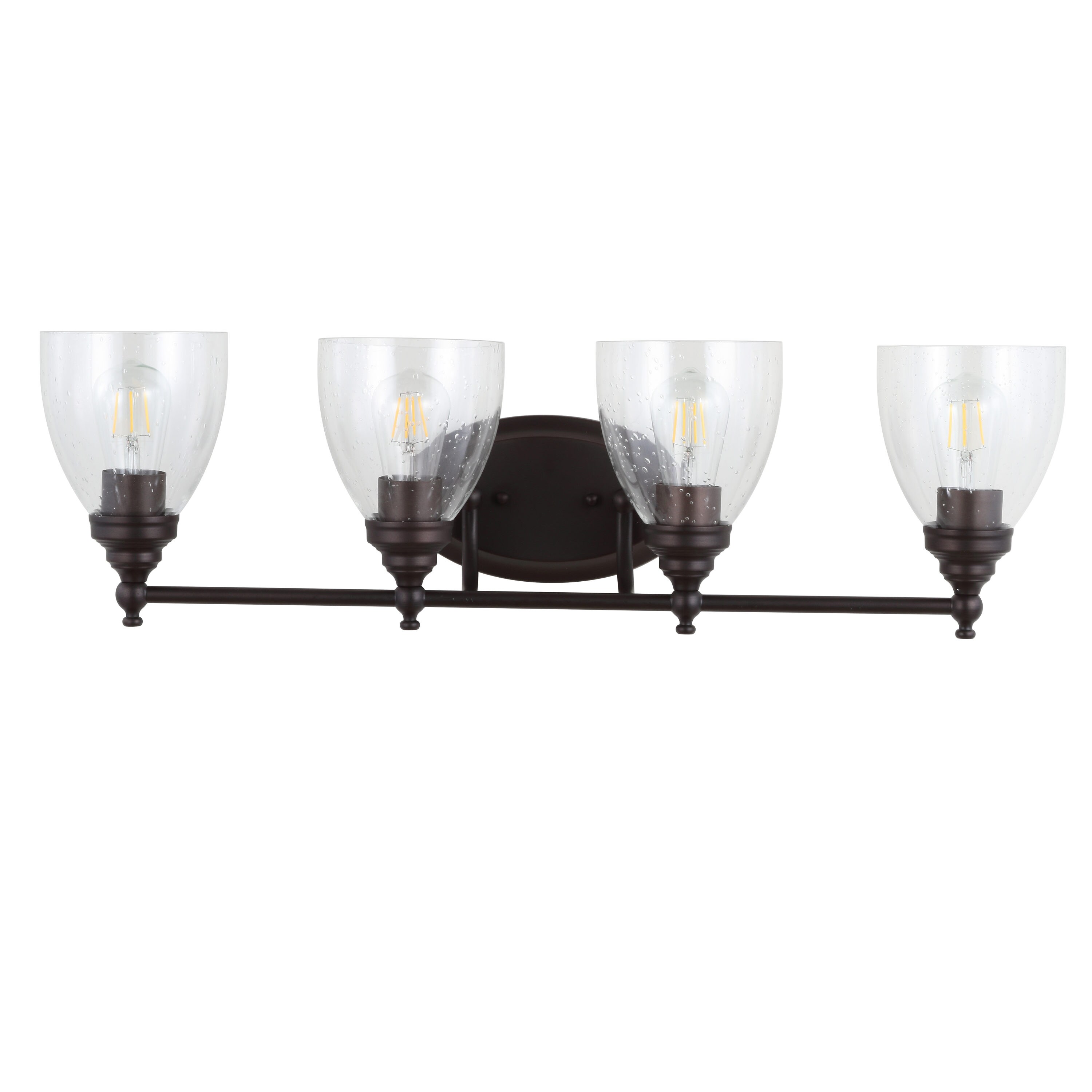 Marais 30" Oil-Rubbed Bronze LED Wall Sconce with Seeded Glass