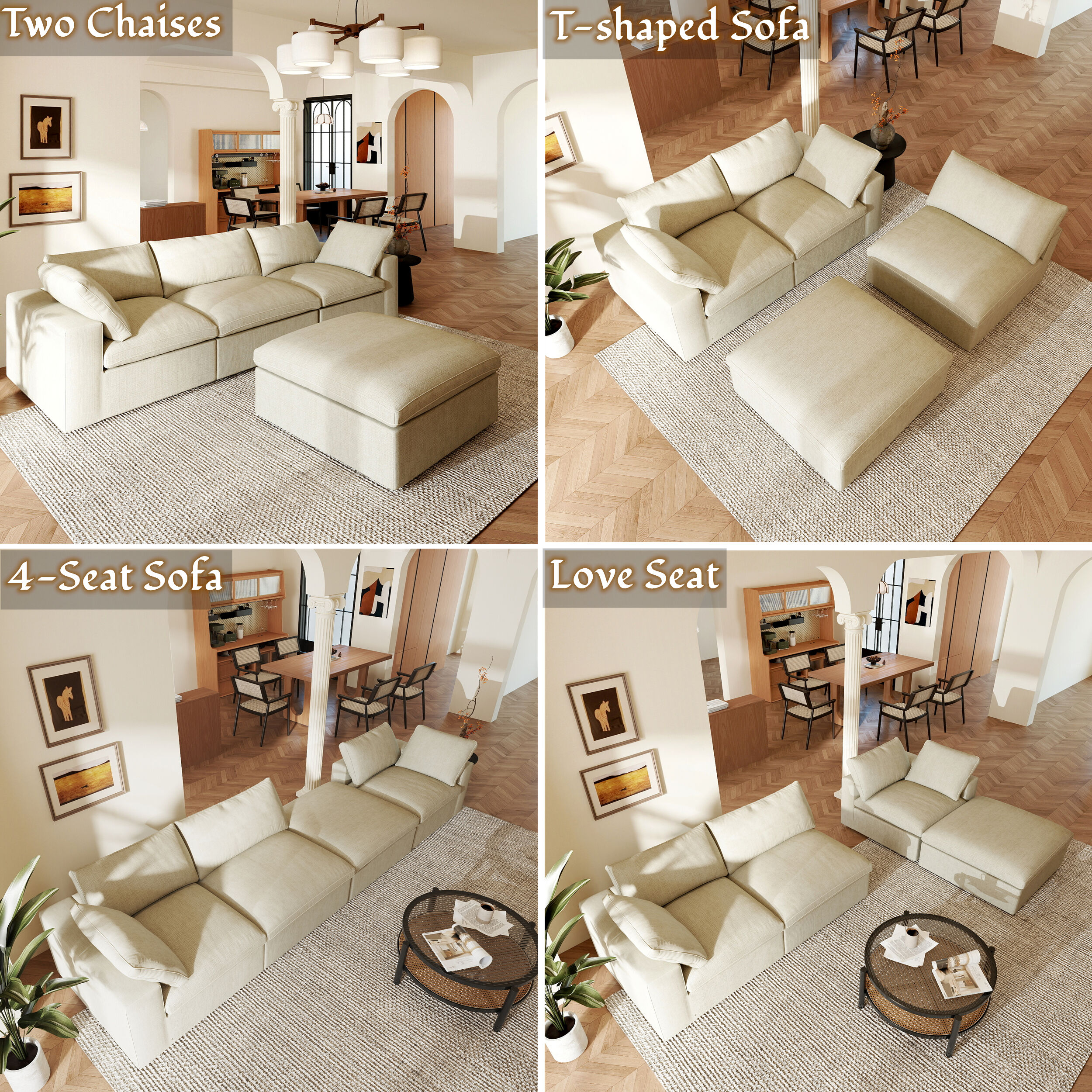 BuotiqHom DH-S3+1-121KH Sofas-Loveseats - View #3