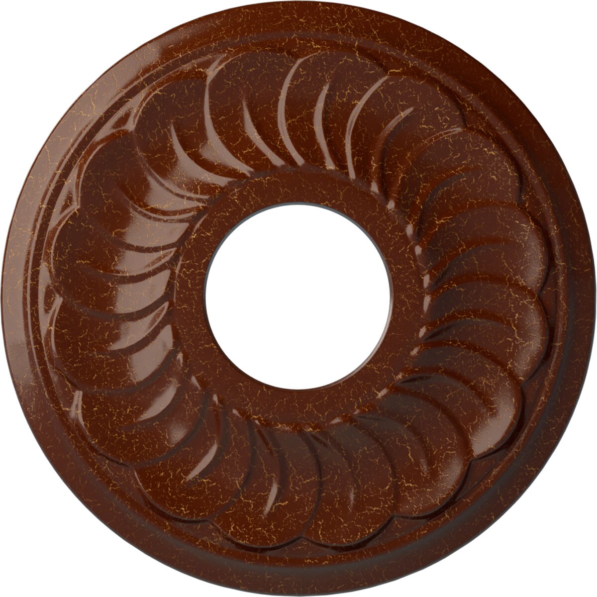Ekena Millwork CM11BLBMC Blackthorn 11.75-in W x 11.75-in L Painted Burnished Mahogany Crackle Polyurethane Whole Ceiling Medallion