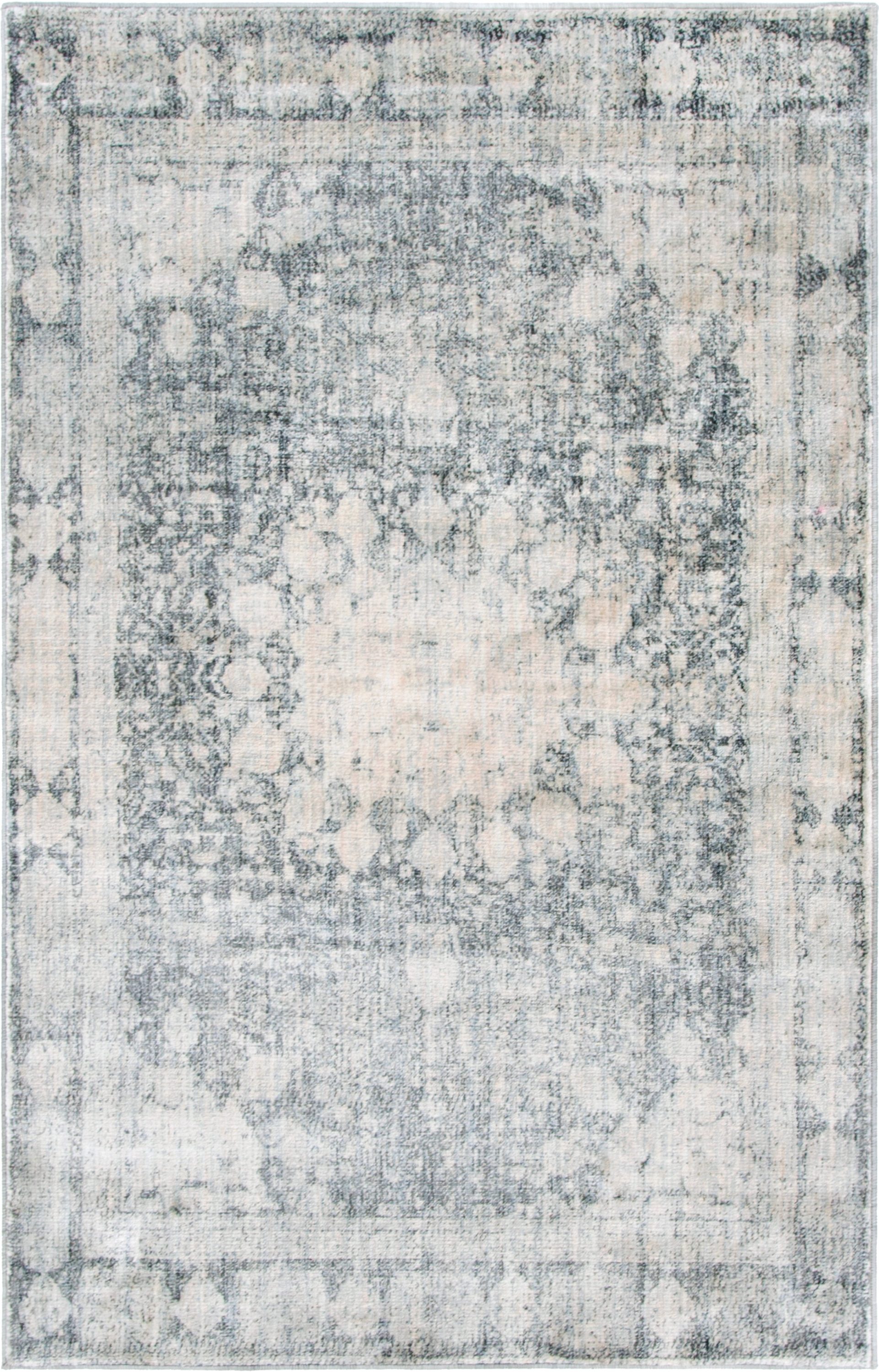 Unique Loom 3141705 Rockwell Asheville 5 x 8 (ft) Loomed Polypropylene Gray/Beige Rectangular Indoor Medallion Vintage Area rug