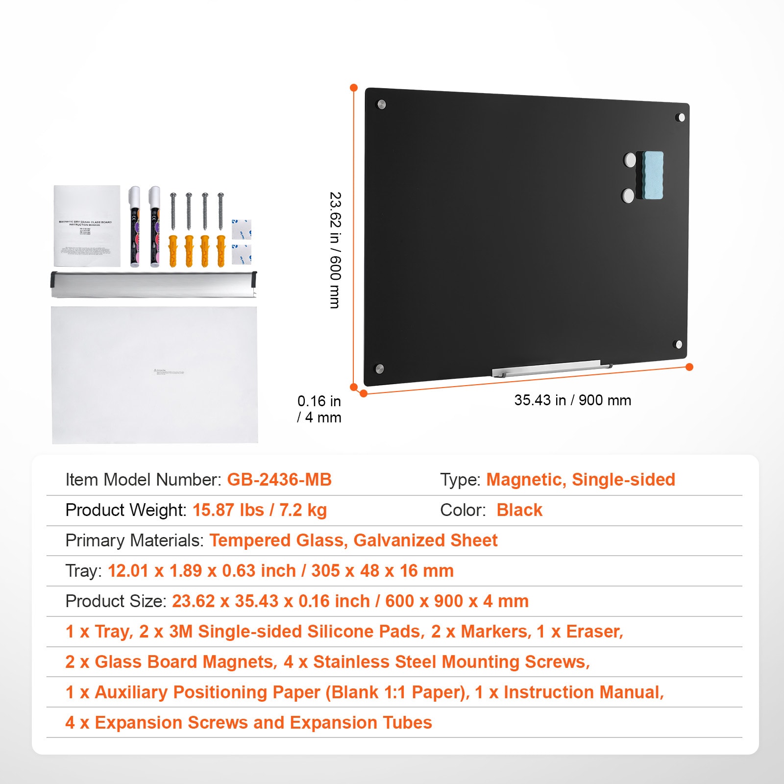 VEVOR SCCXGCBLBGHB05664V0 Dry-Erase-Bulletin-Boards - View #7