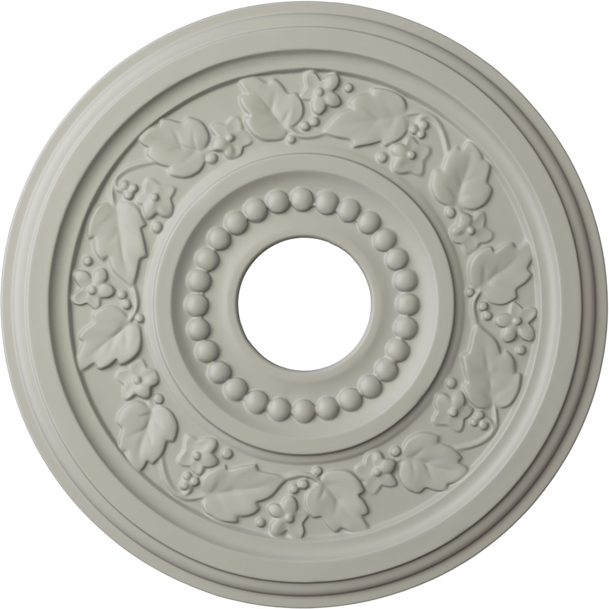 Ekena Millwork CM16GNPCF Genevieve 16.125-in W x 16.125-in L Painted Pot Of Cream Polyurethane Whole Ceiling Medallion