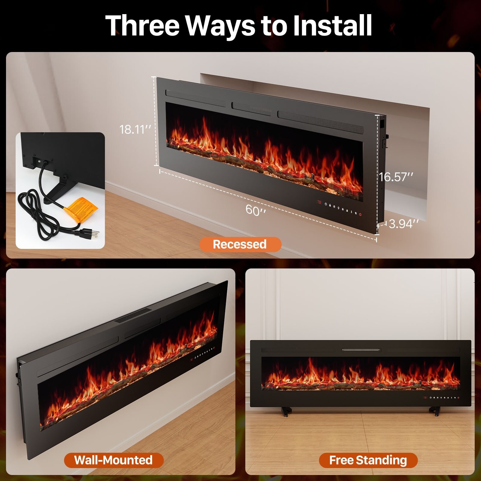 EdenDirect LW-WM50-WH Electric-Fireplaces - View #8