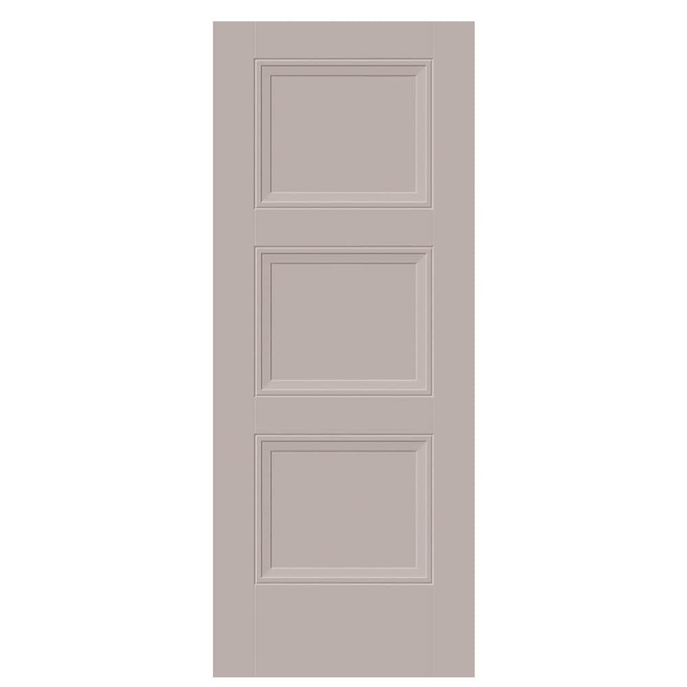 Masonite 1573245 Livingston 32-in x 80-in Driftwood 3-panel square Smooth Solid core Prefinished Molded composite Slab Door