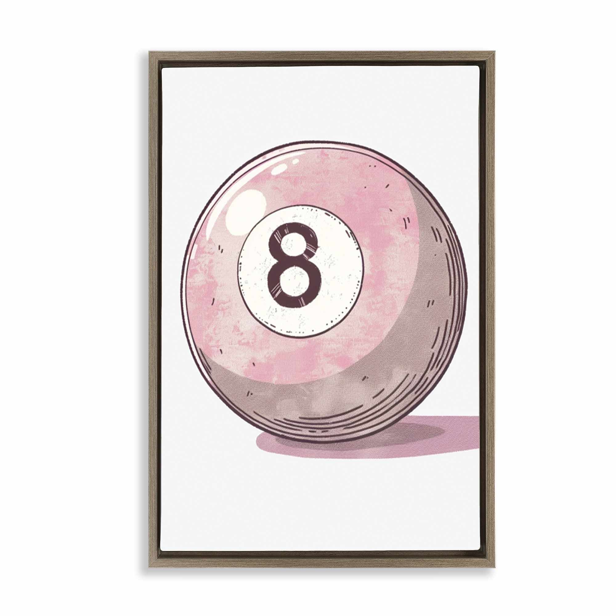 Stupell Industries BT-664-FFE-20X30 Pastel Eight Ball Floating Frame design by LSR Design Studio