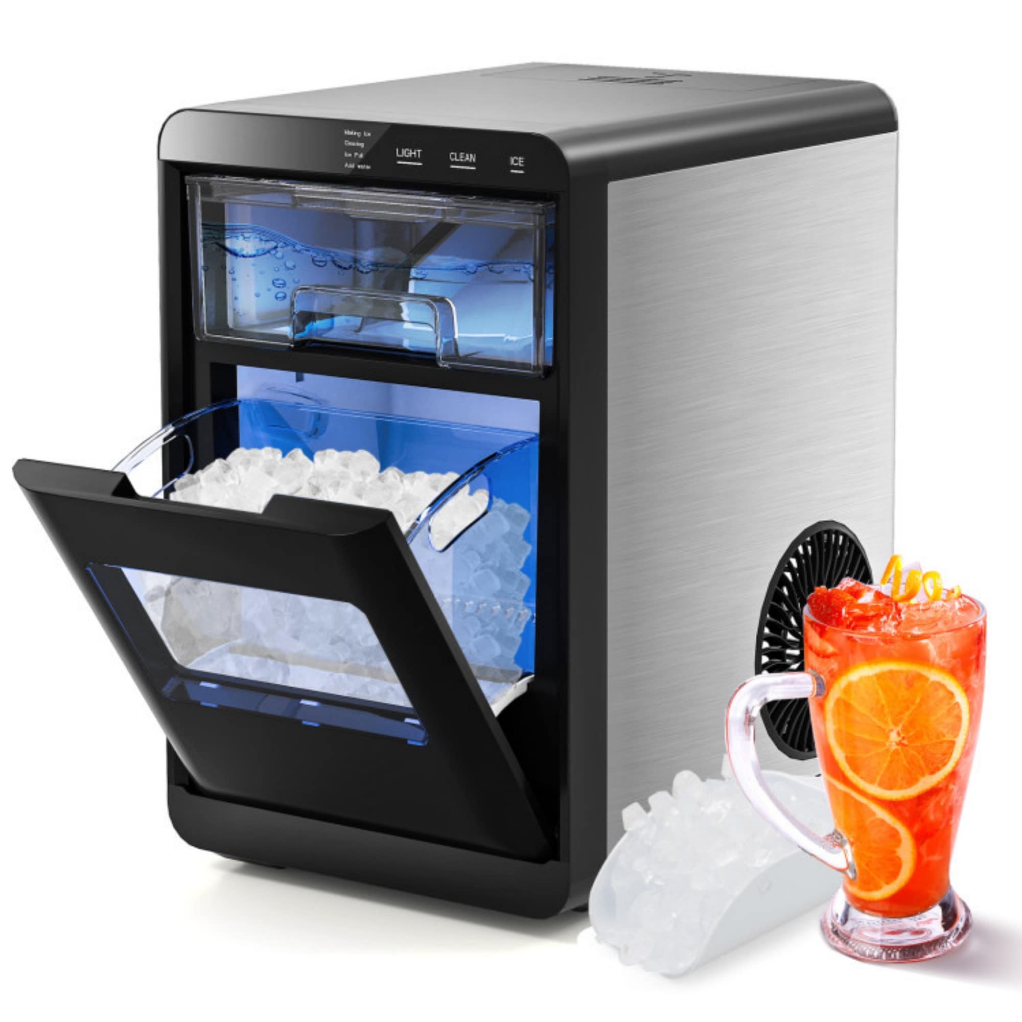 LUCKY ONE CNN best tested-Nugget Ice Maker Countertop with Soft Chewable Pellet