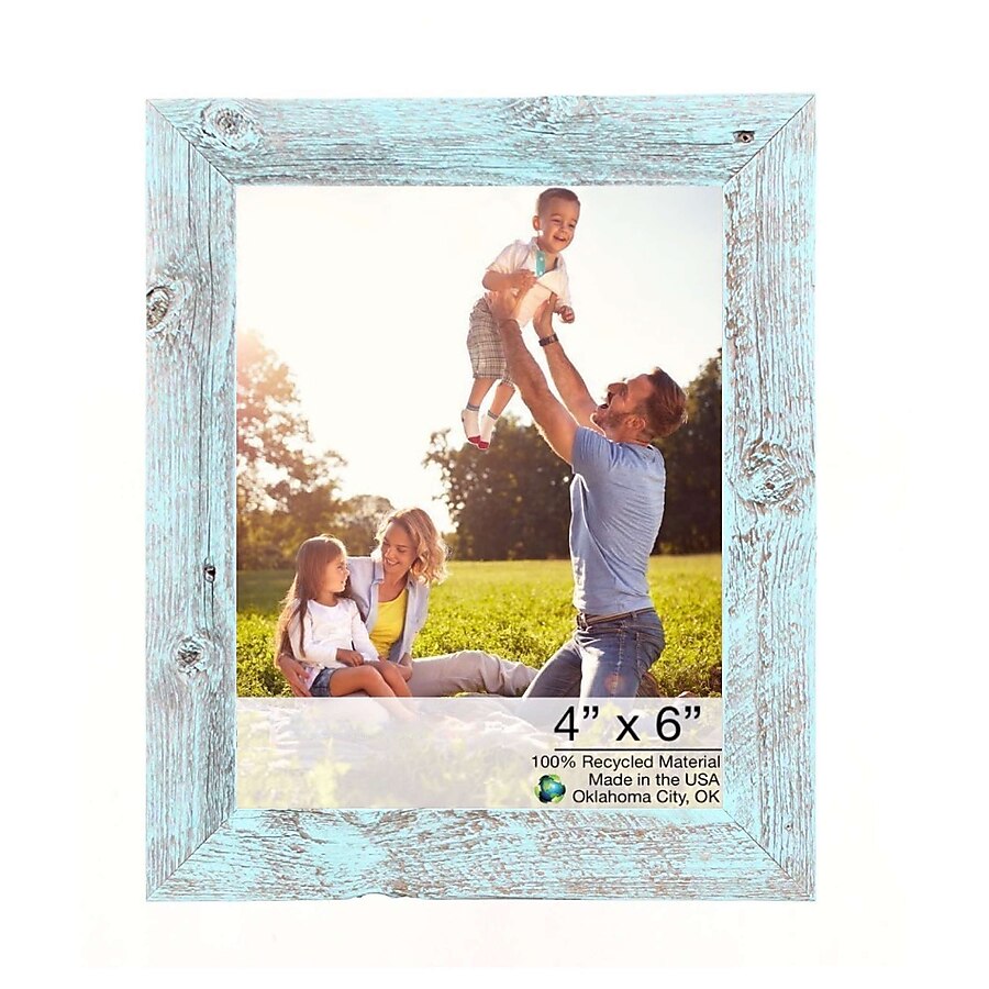 4” X 4” Rustic Farmhouse Light Aqua Blue Wood Frame 4” X 4” Rustic Farmhouse Light Aqua Blue Wood Frame