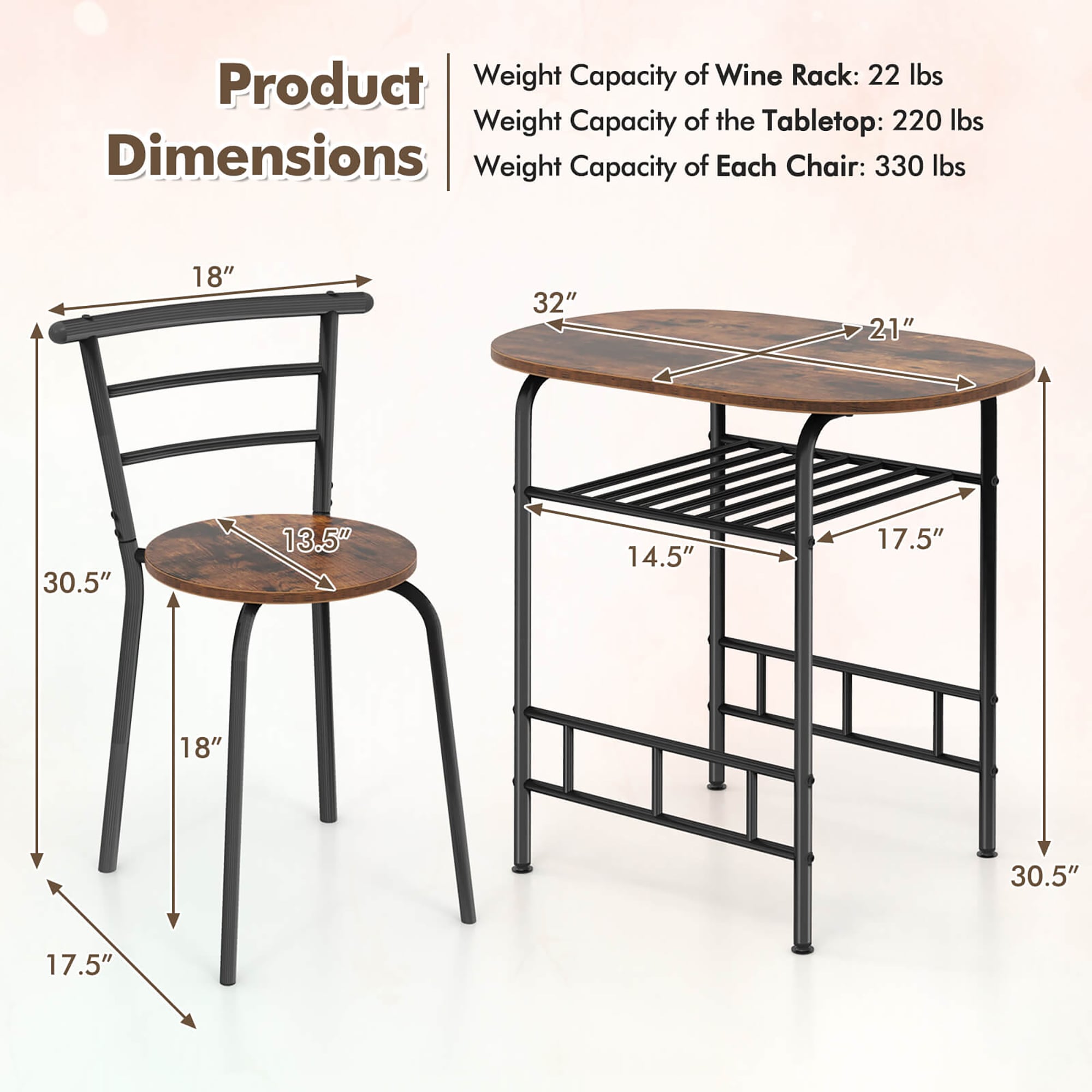 Costway SXL00094 Dining-Sets - View #2