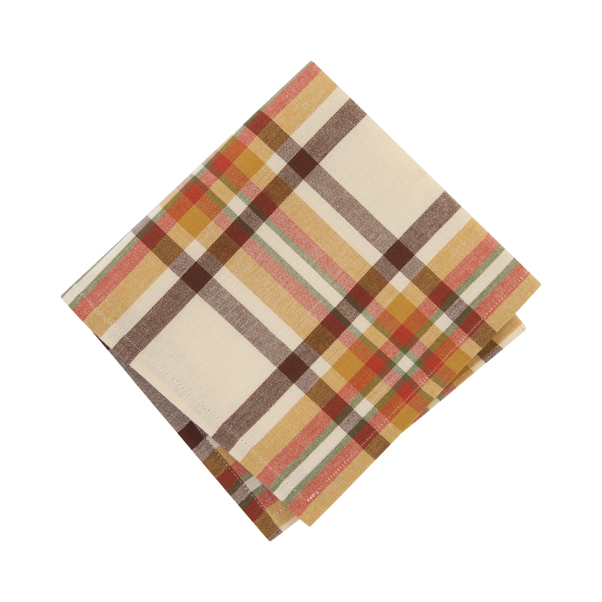 Russet Harvest Plaid Cotton Thanksgiving Napkins, Set of 8